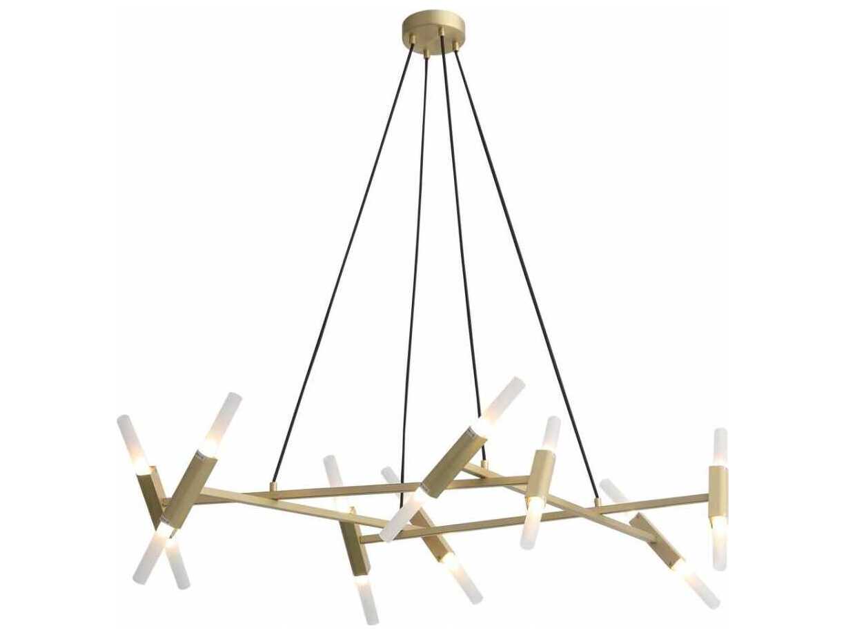 Avenue Lighting Manhattan Ave 20-Light Brushed Brass Linear Island Pendant