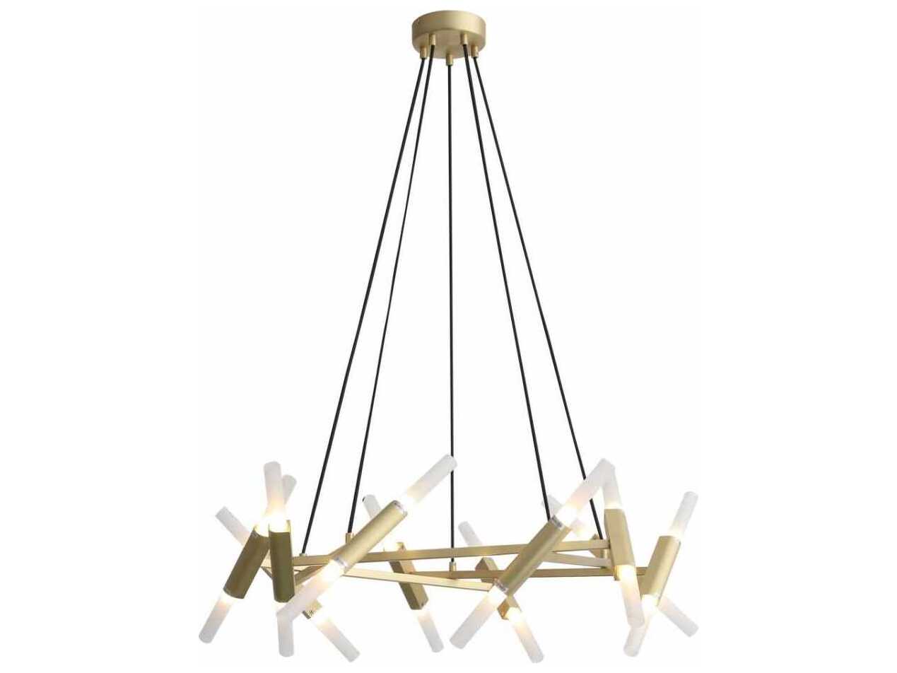Avenue Lighting Manhattan Ave 4-Light Brushed Brass Linear Pendant