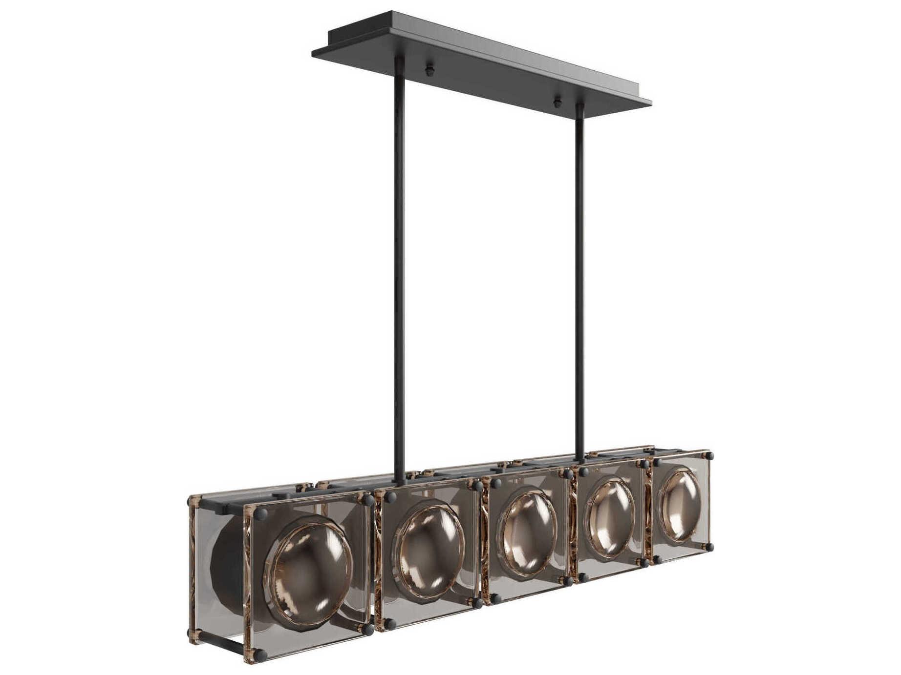 Avenue Lighting Peninisula 5-Light Matte Black Geometric Island Pendant