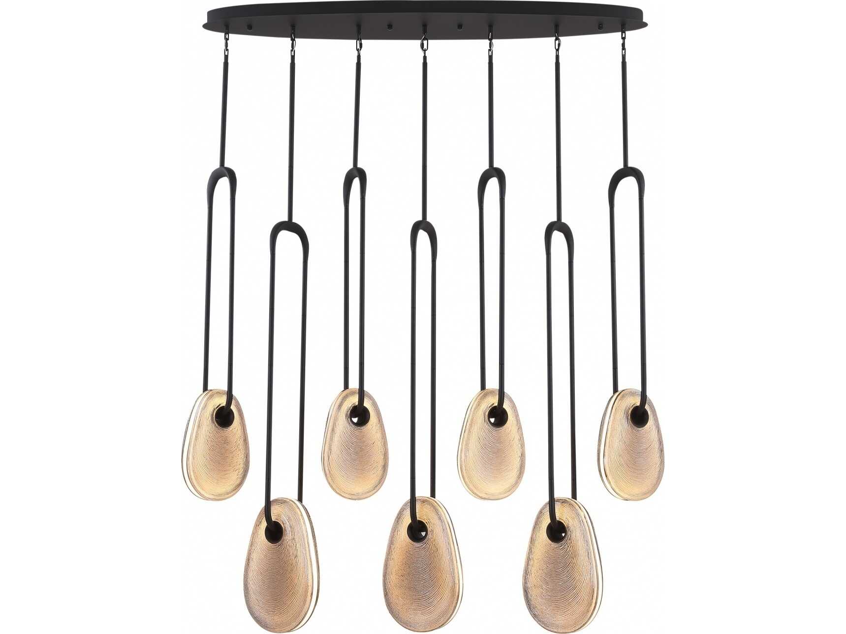 Avenue Lighting Palmea 7-Light Matte Black Island Pendant