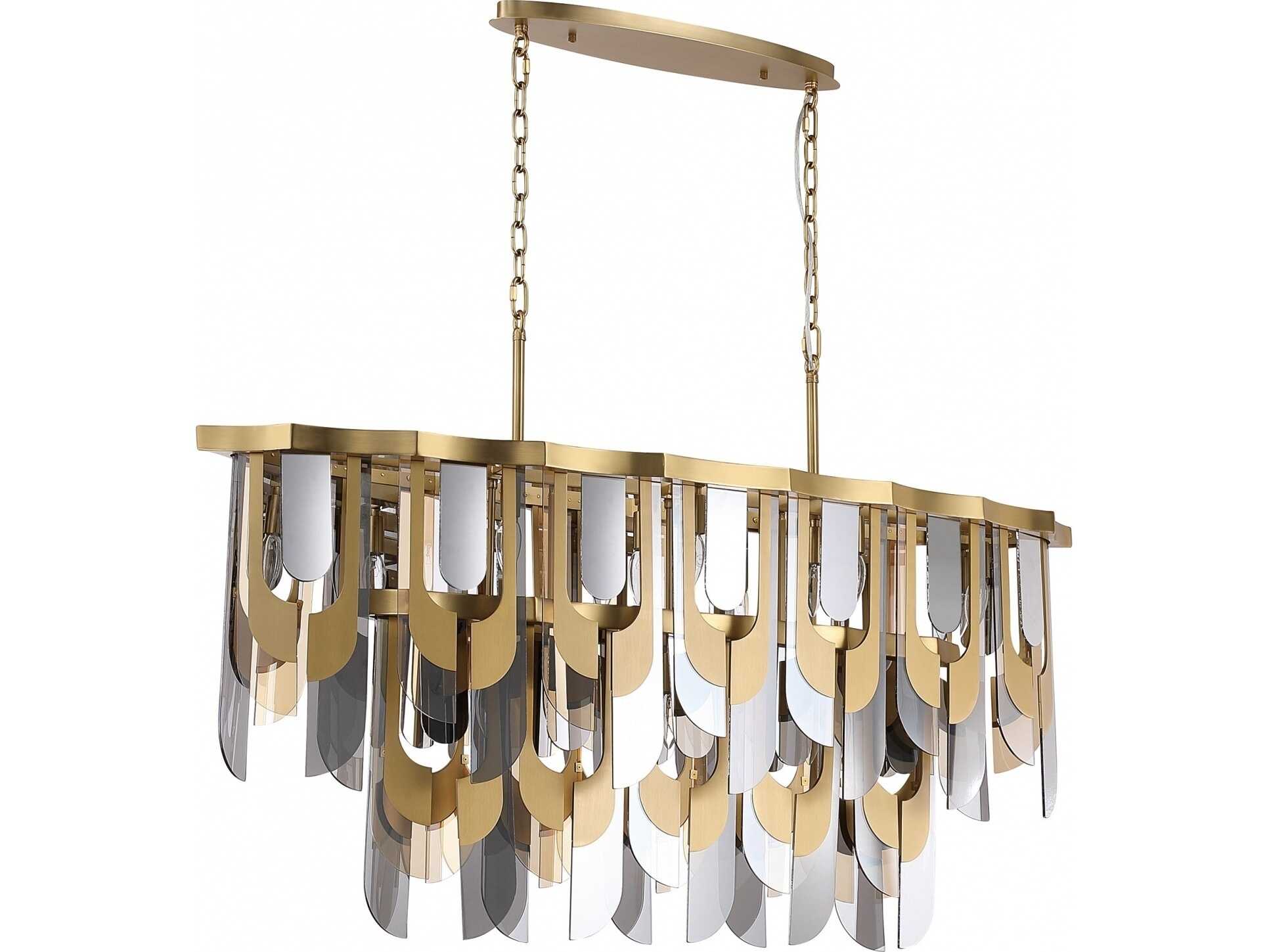 Avenue Lighting Paramount 11-Light Aged Brass Geometric Tiered Island Pendant