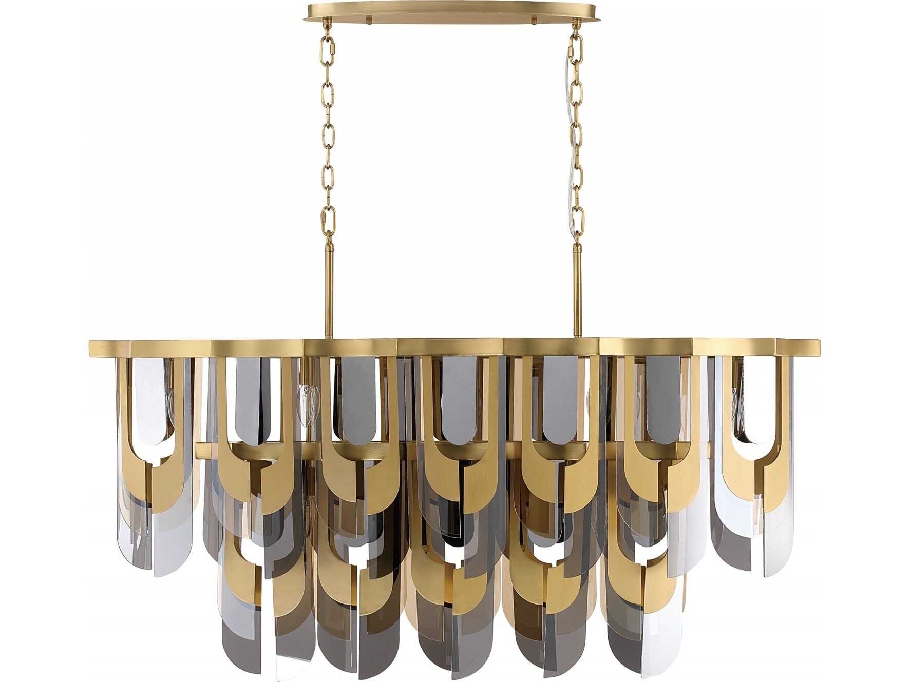 Avenue Lighting Paramount 11-Light Aged Brass Geometric Tiered Island Pendant