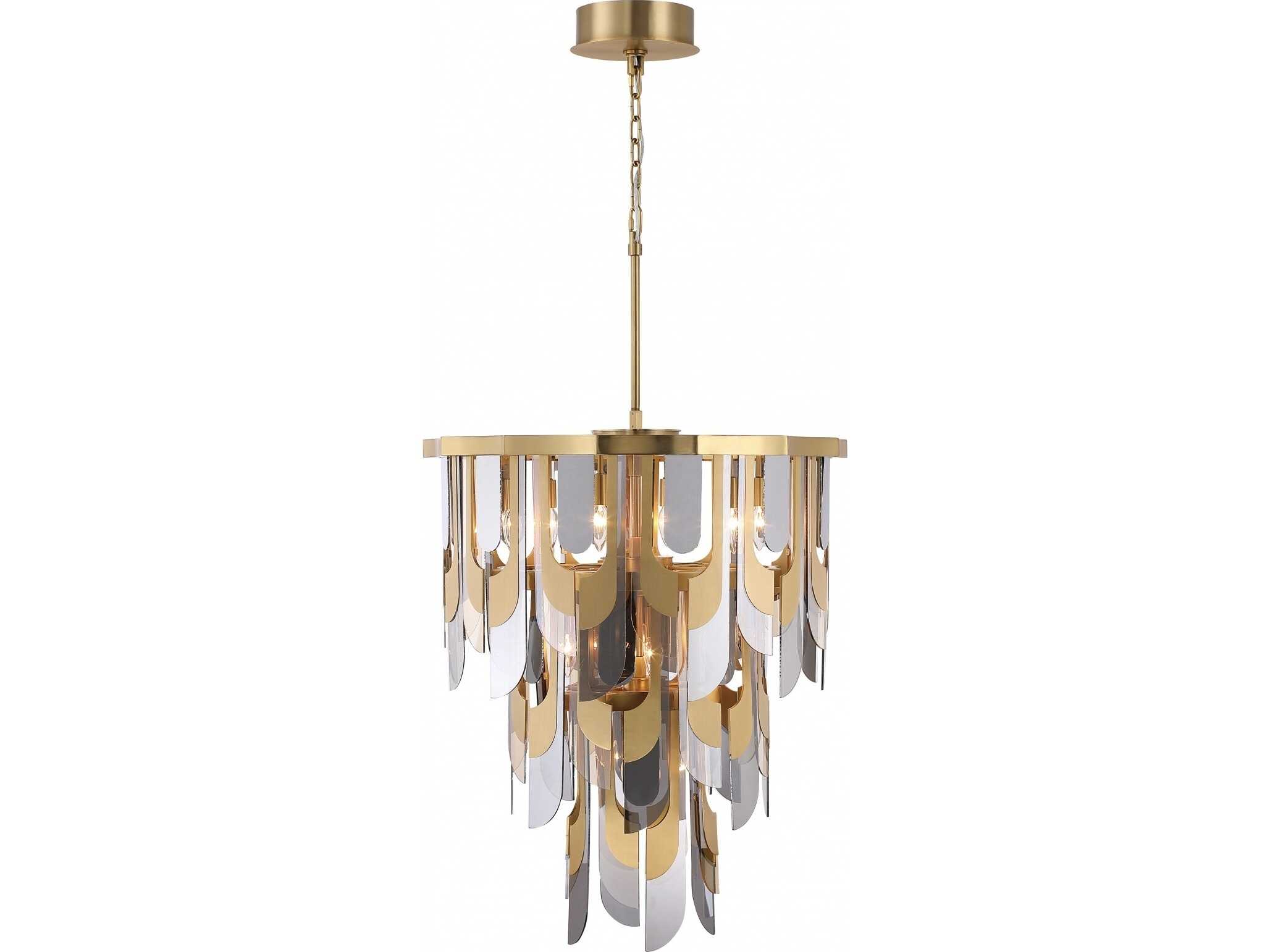 Avenue Lighting Paramount 10-Light Aged Brass Geometric Tiered Pendant