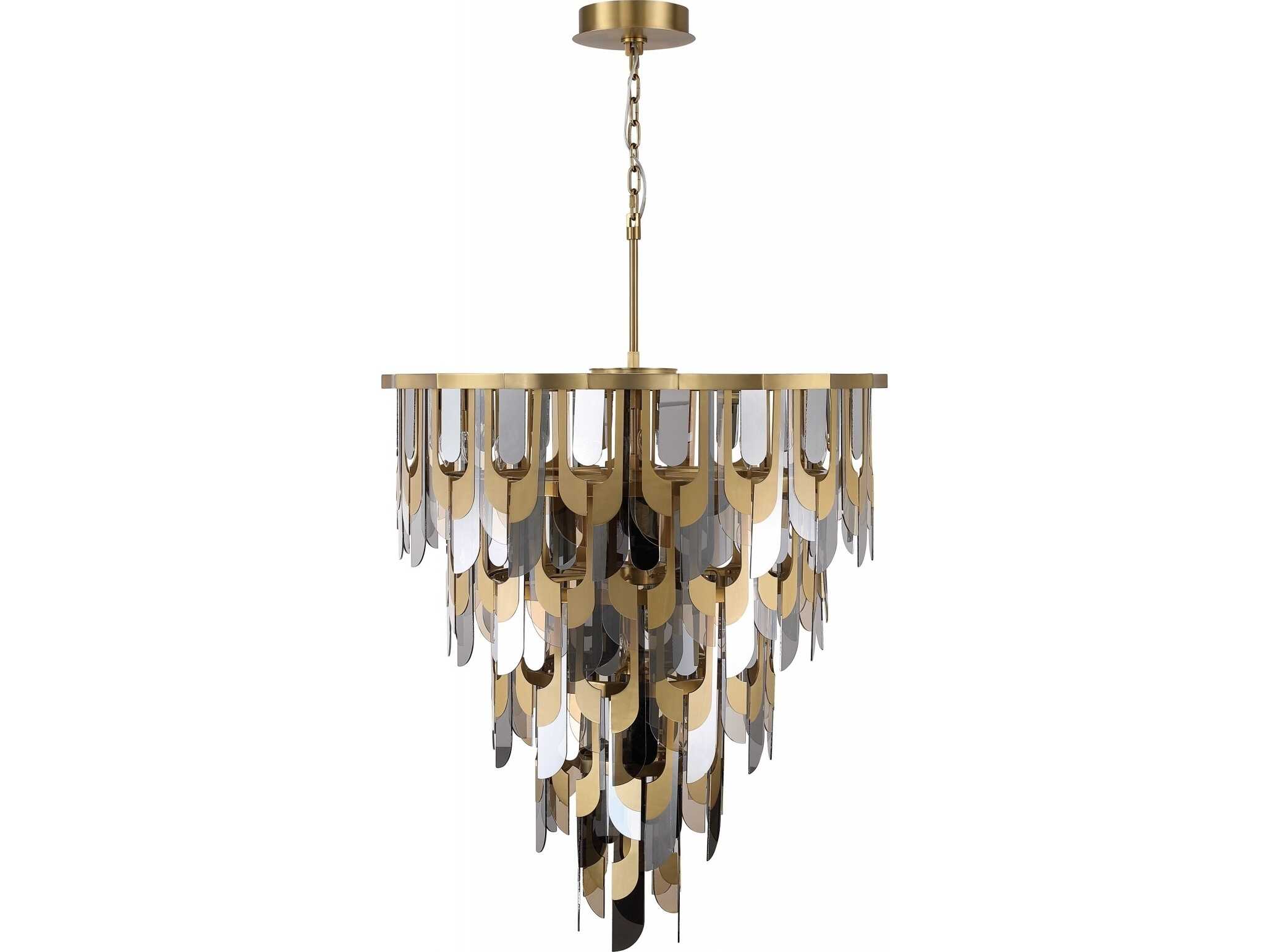 Avenue Lighting Paramount 25-Light Aged Brass Geometric Tiered Pendant