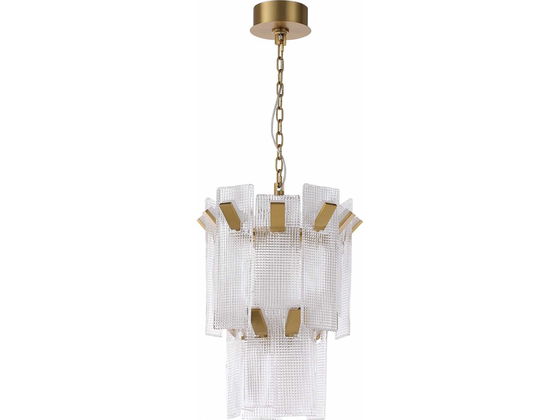Avenue Lighting Belmont 1-Light Aged Golden Brass Tiered Pendant