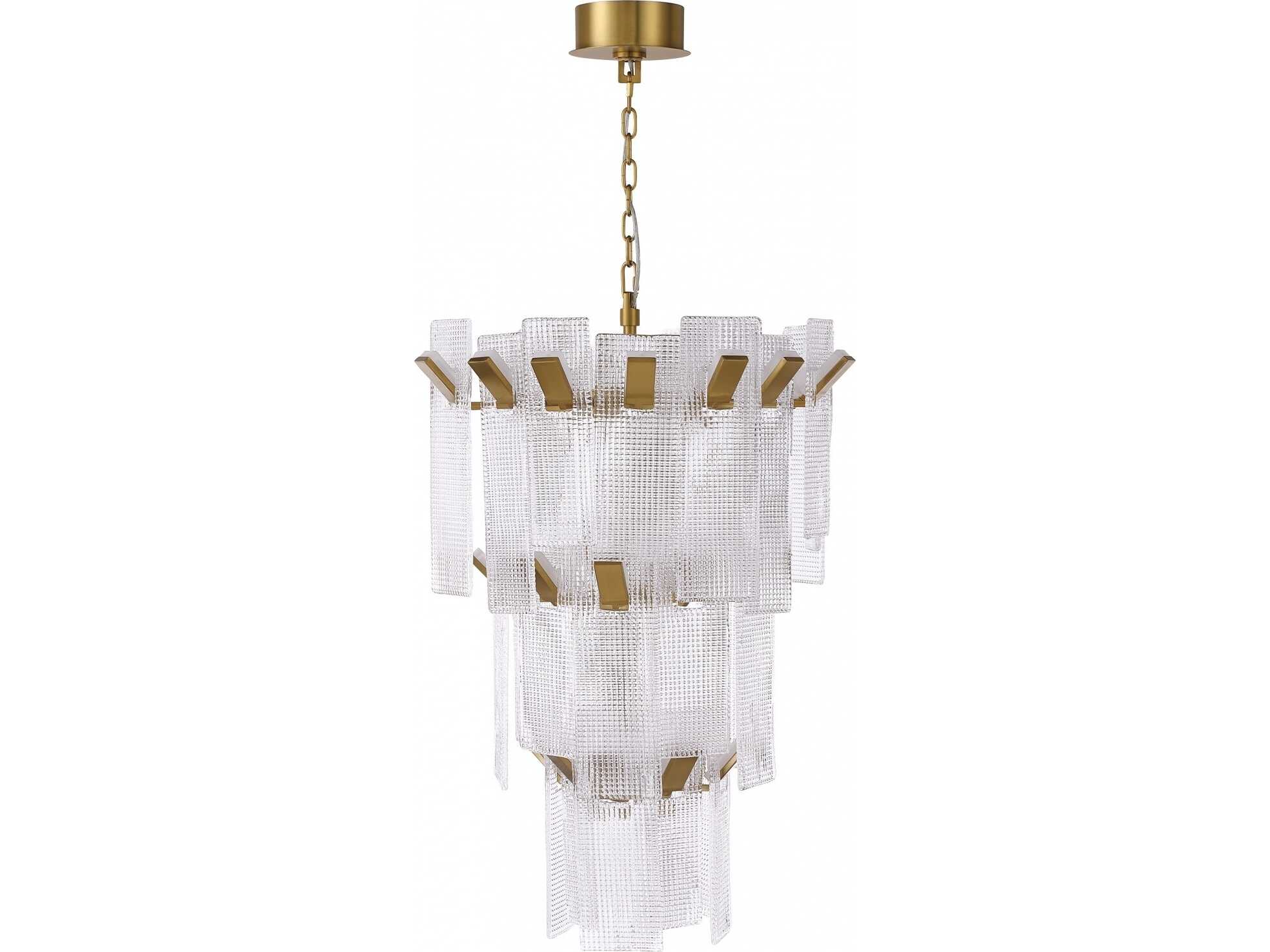 Avenue Lighting Belmont 1-Light Aged Golden Brass Tiered Pendant