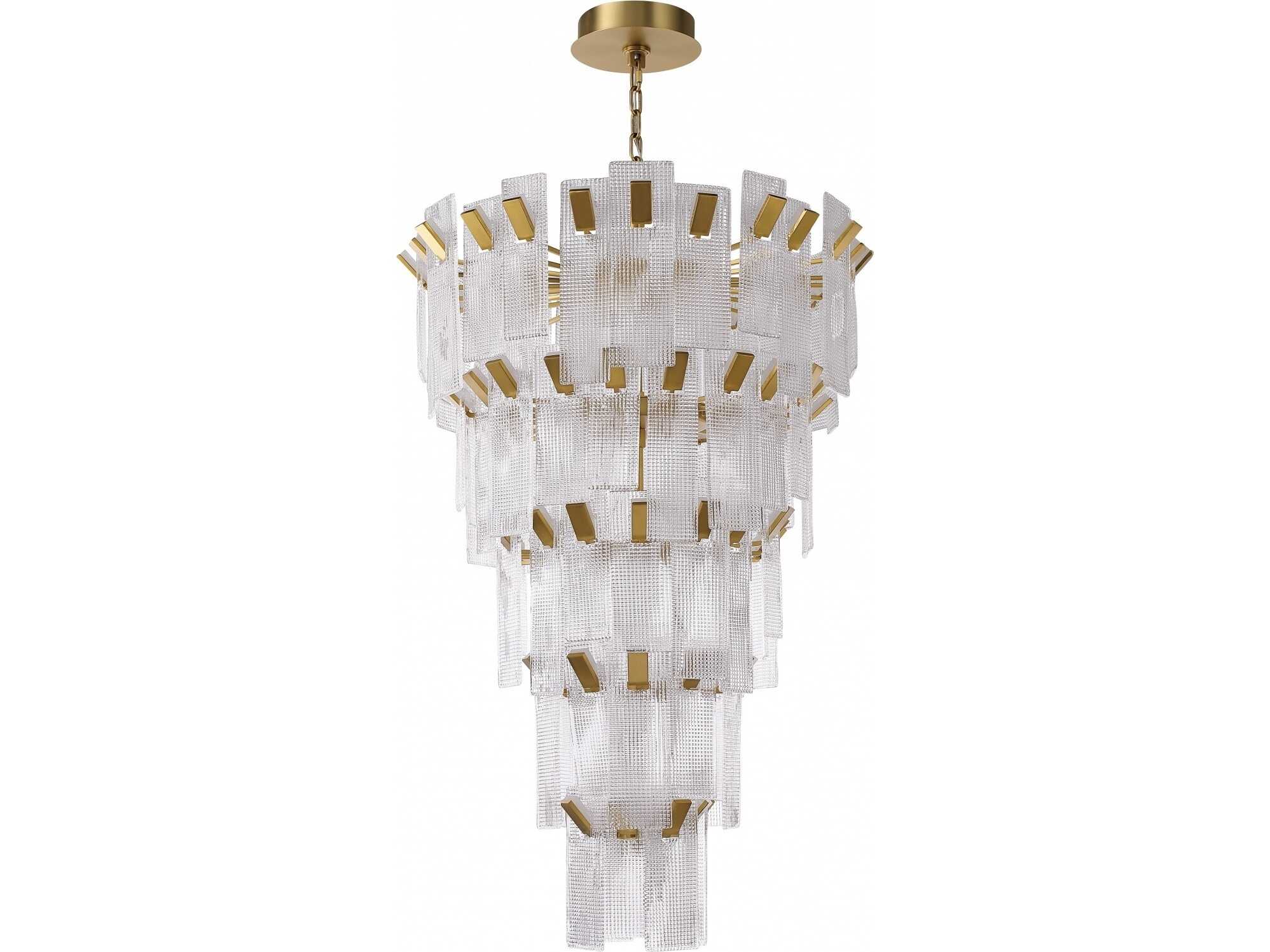 Avenue Lighting Belmont 1-Light Aged Golden Brass Tiered Pendant