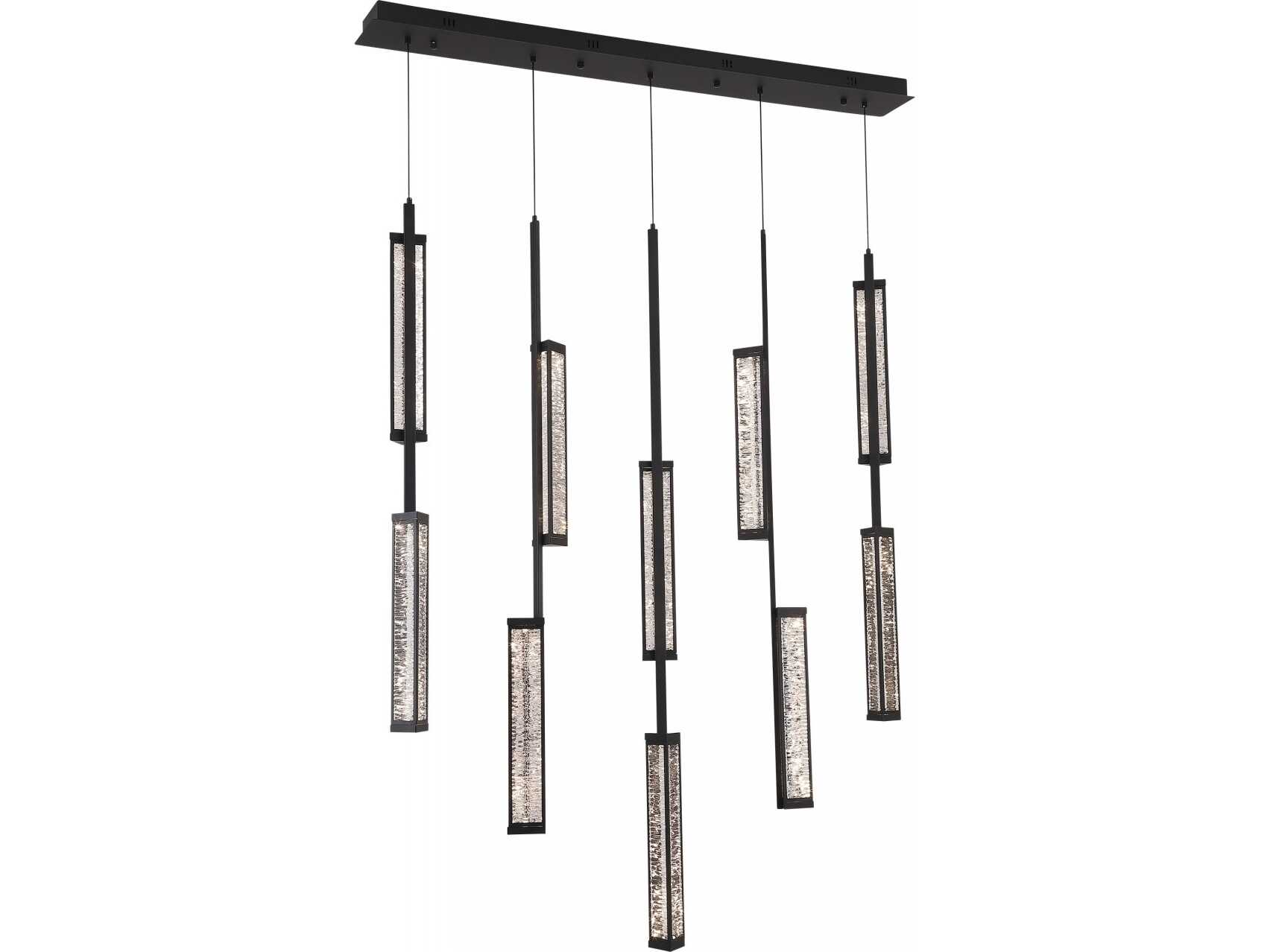 Avenue Lighting Metropole 10-Light Matte Black Linear Island Pendant