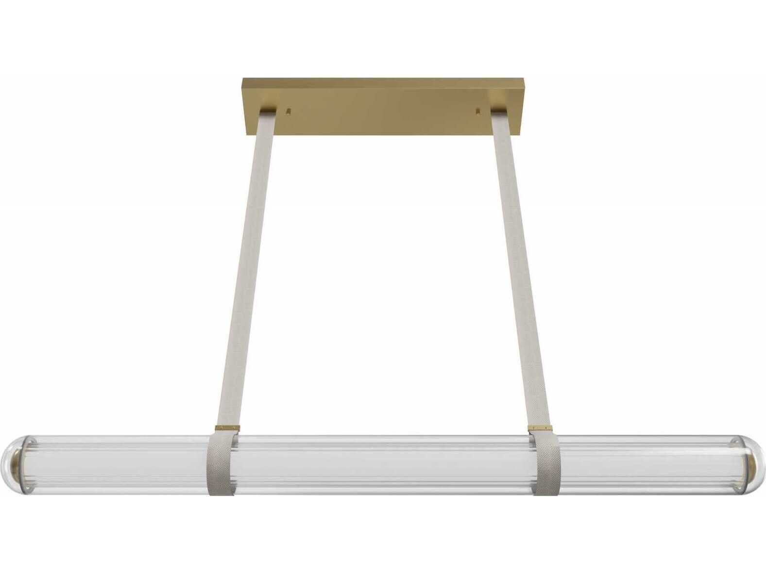 Avenue Lighting Nautilus 1-Light Aged Brass Linear Island Pendant