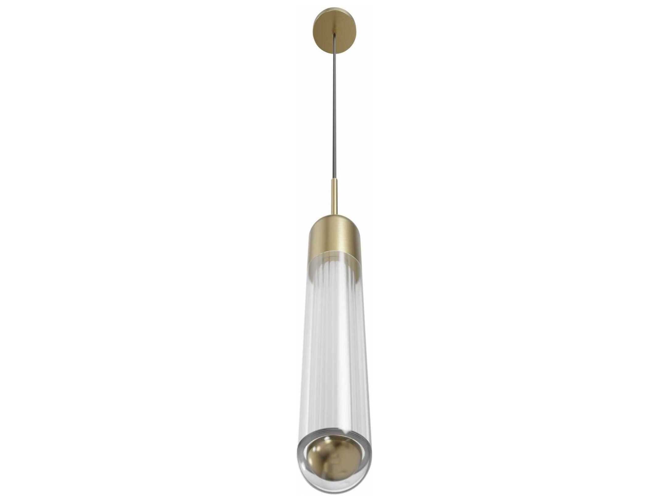 Avenue Lighting Nautilus 1-Light Aged Brass Cylinder Mini Pendant