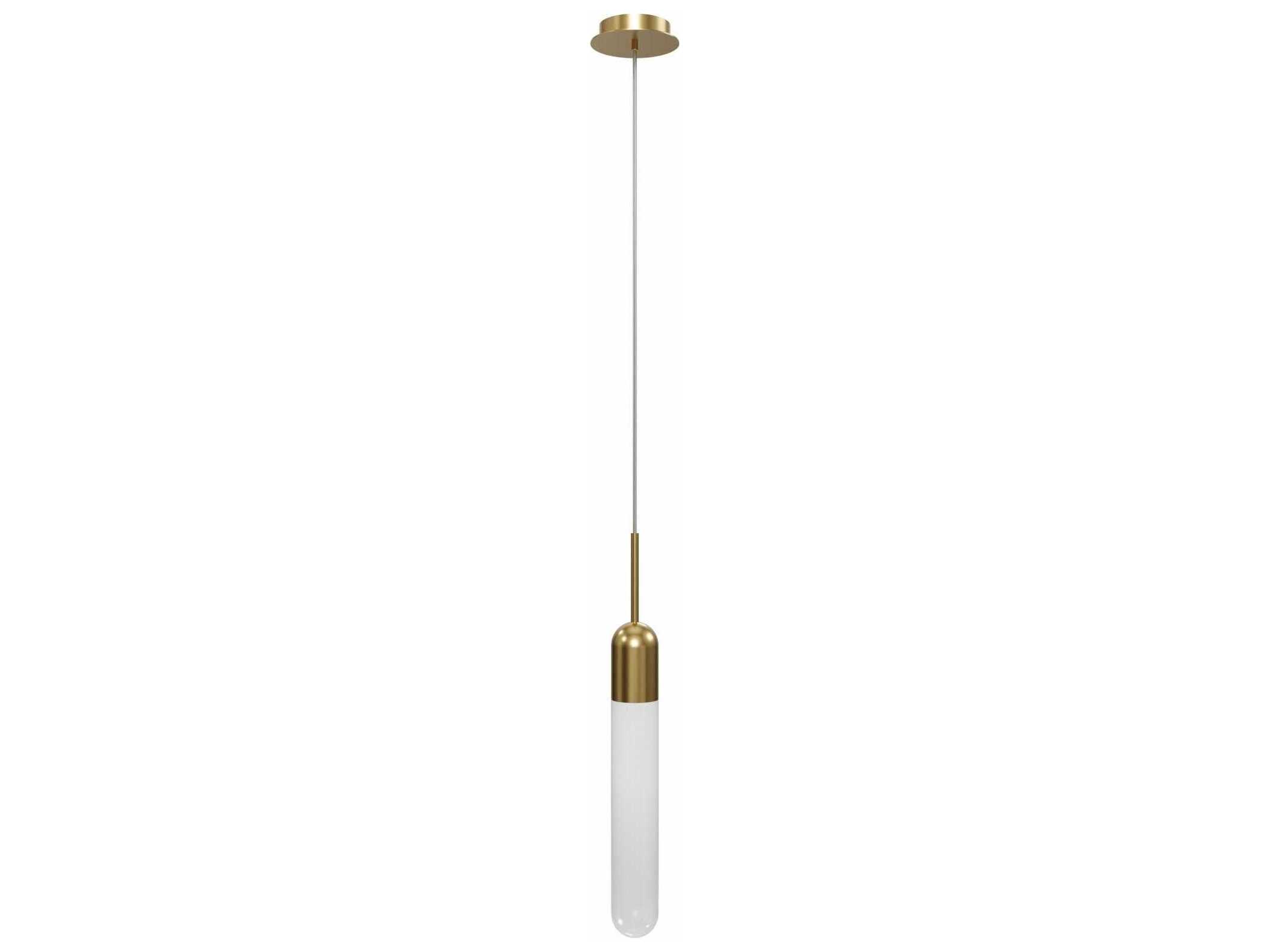 Avenue Lighting Tribeca 1-Light Aged Brass Cylinder Mini Pendant