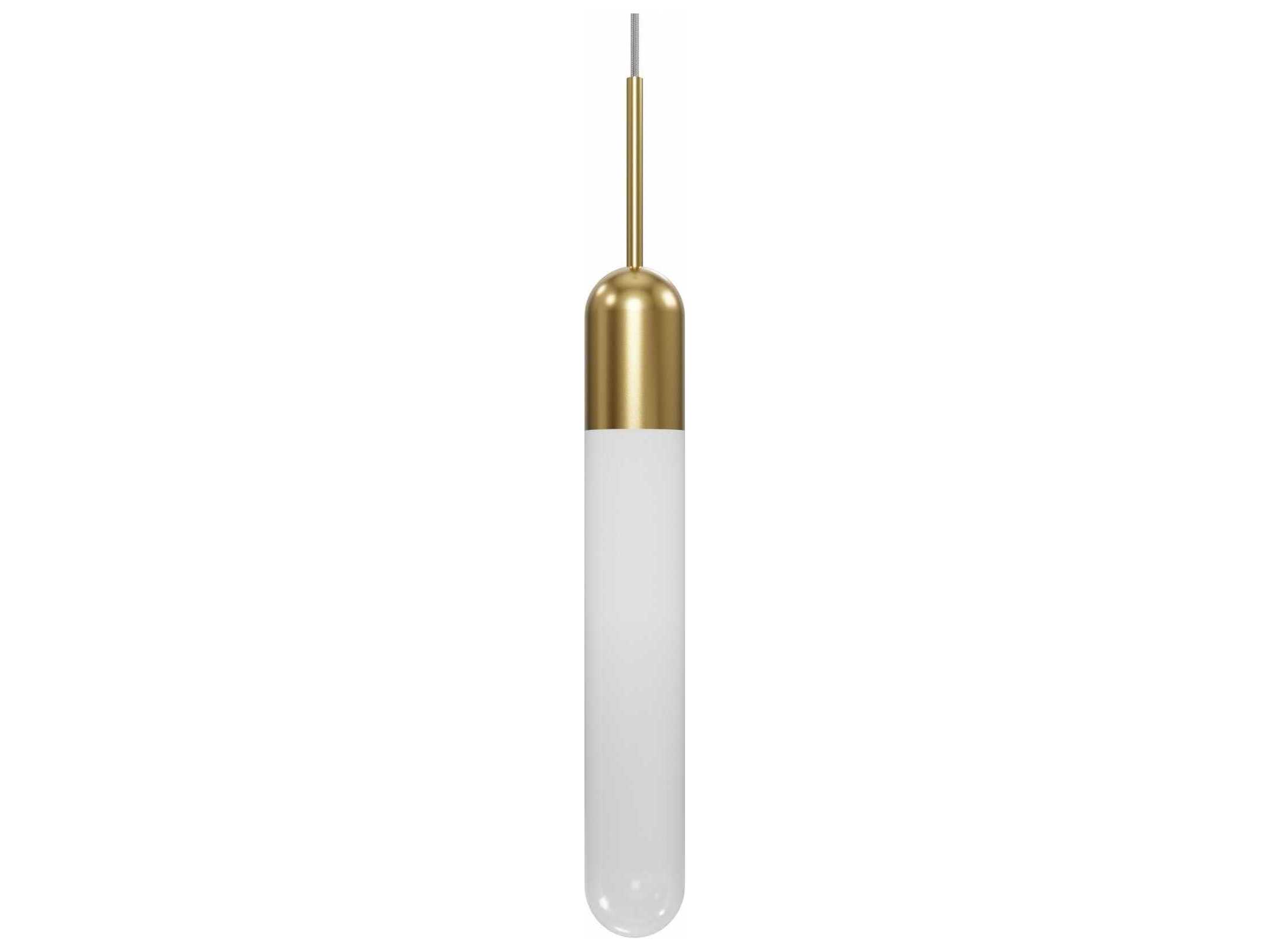 Avenue Lighting Tribeca 1-Light Aged Brass Cylinder Mini Pendant