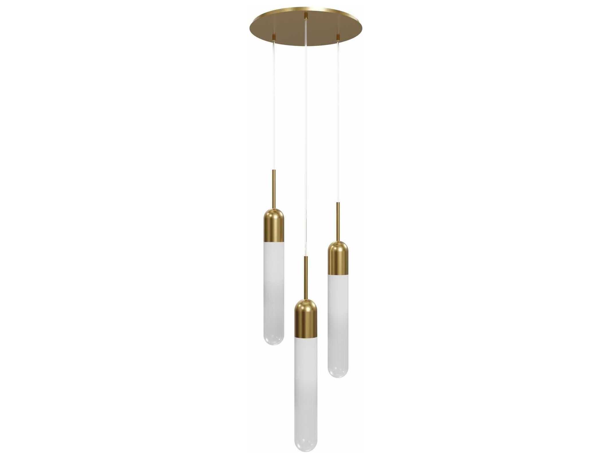 Avenue Lighting Tribeca 3-Light Aged Brass Cylinder Pendant