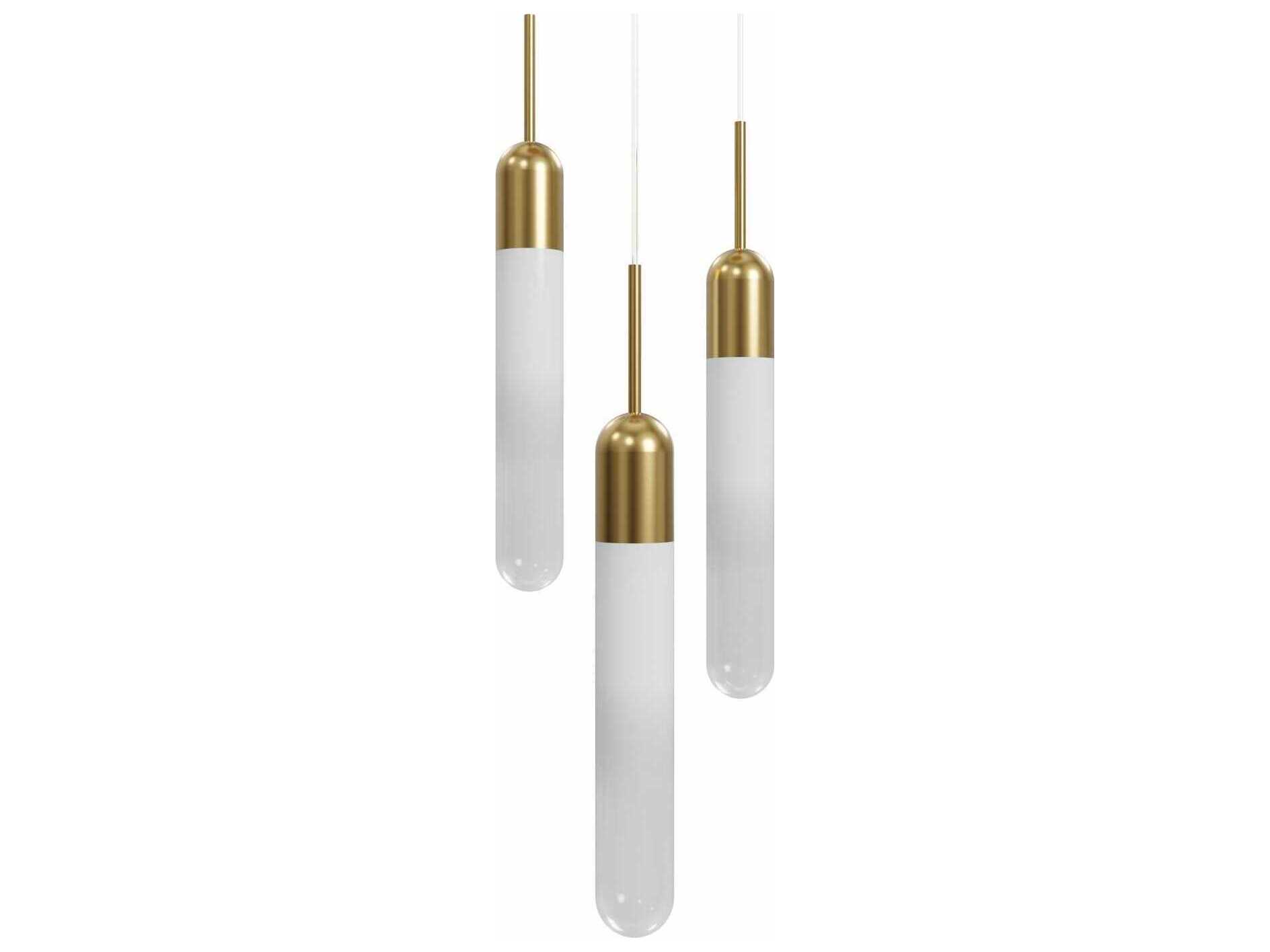 Avenue Lighting Tribeca 3-Light Aged Brass Cylinder Pendant
