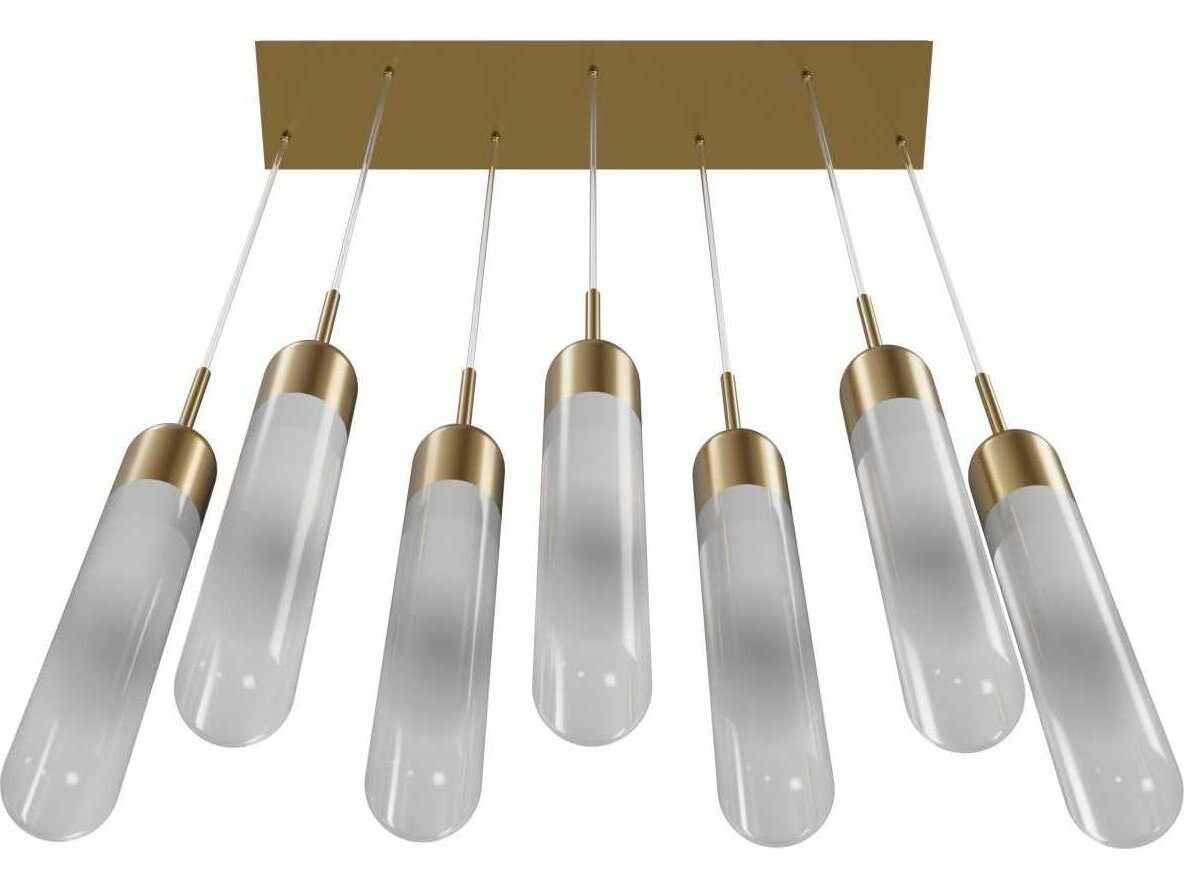 Avenue Lighting Tribeca 7-Light Aged Brass Cylinder Island Pendant