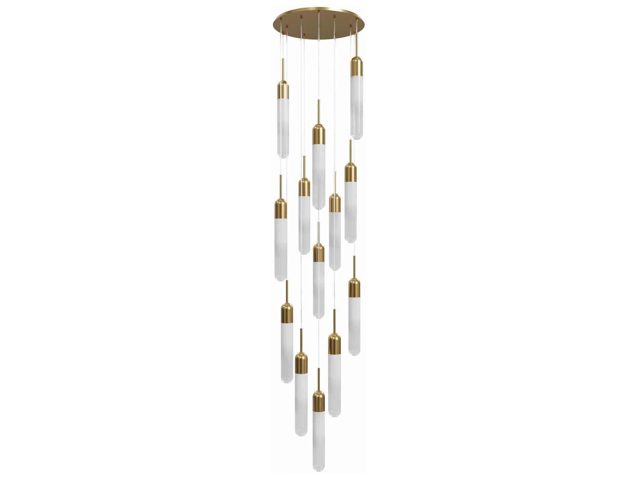 Avenue Lighting Tribeca 13-Light Aged Brass Cylinder Pendant