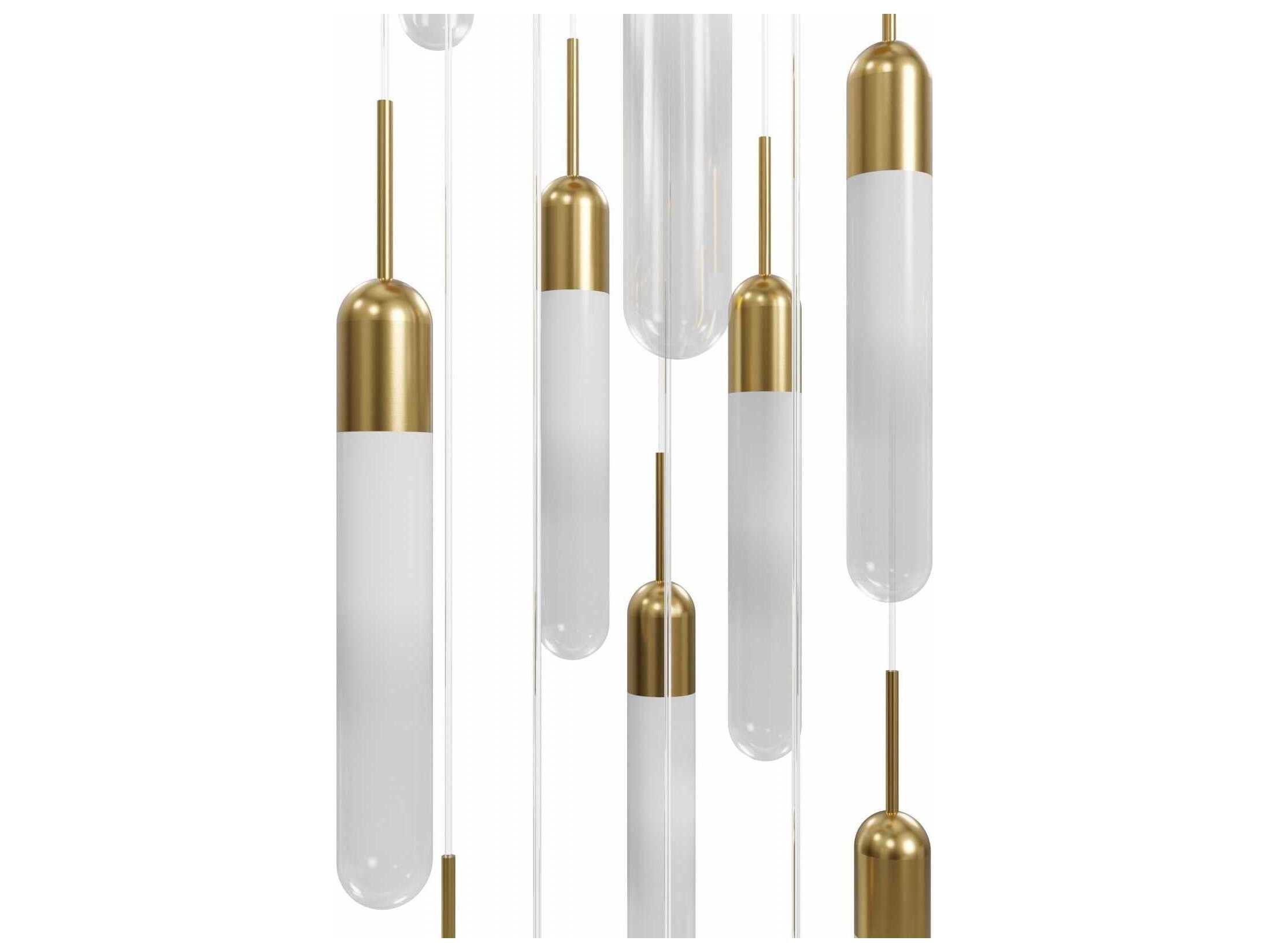 Avenue Lighting Tribeca 13-Light Aged Brass Cylinder Pendant