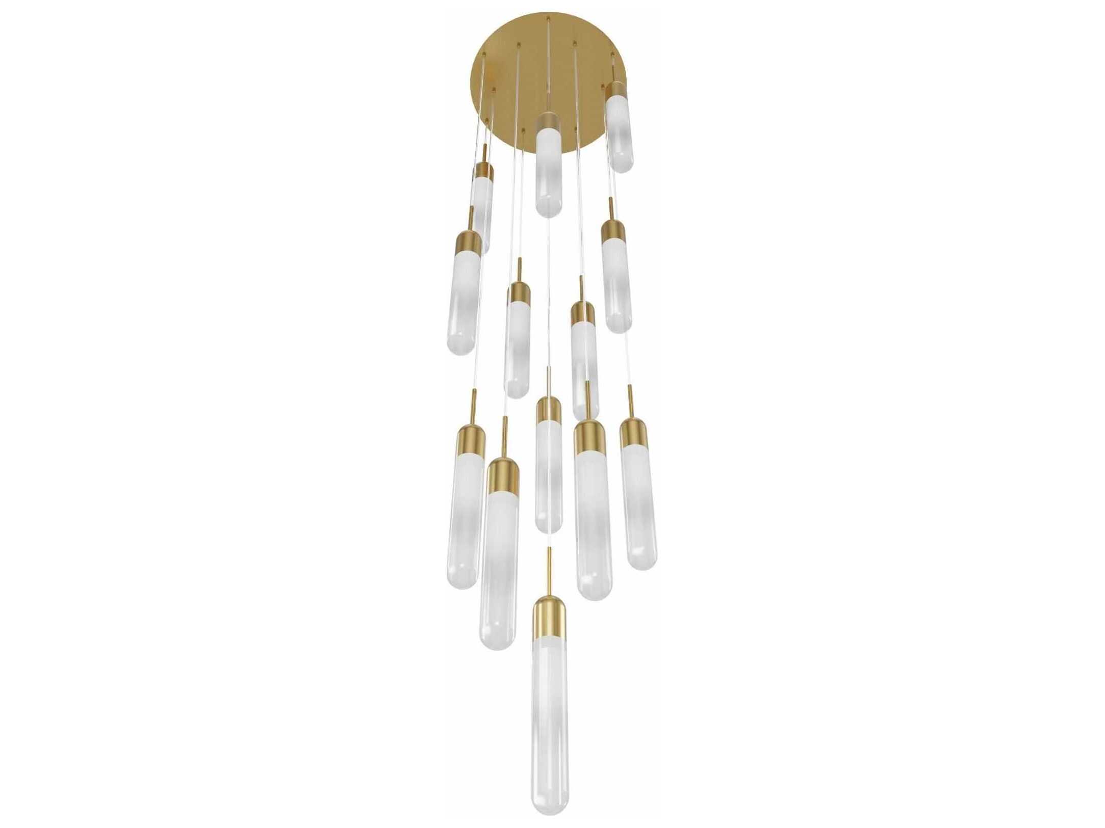 Avenue Lighting Tribeca 13-Light Aged Brass Cylinder Pendant