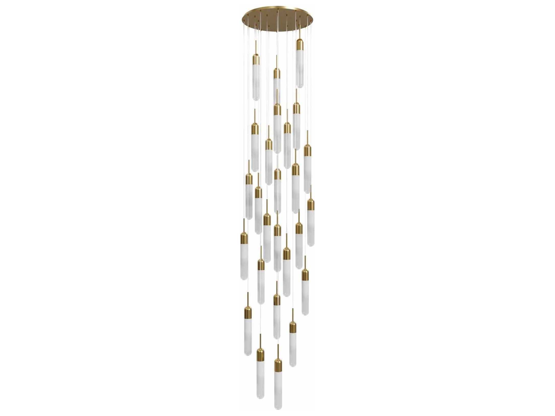 Avenue Lighting Tribeca 25-Light Aged Brass Cylinder Pendant