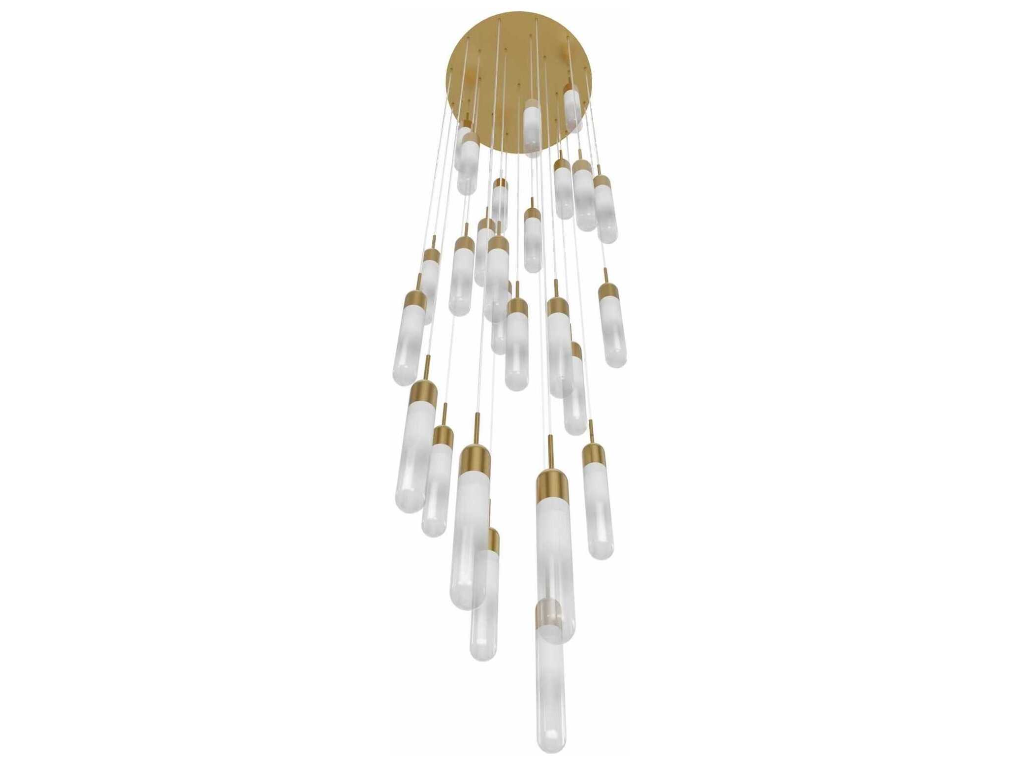 Avenue Lighting Tribeca 25-Light Aged Brass Cylinder Pendant