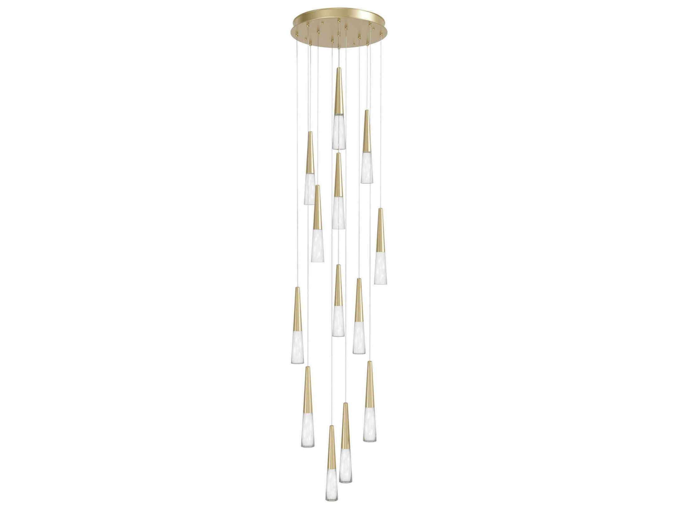 Avenue Lighting Encino 13-Light Brushed Brass Linear Pendant