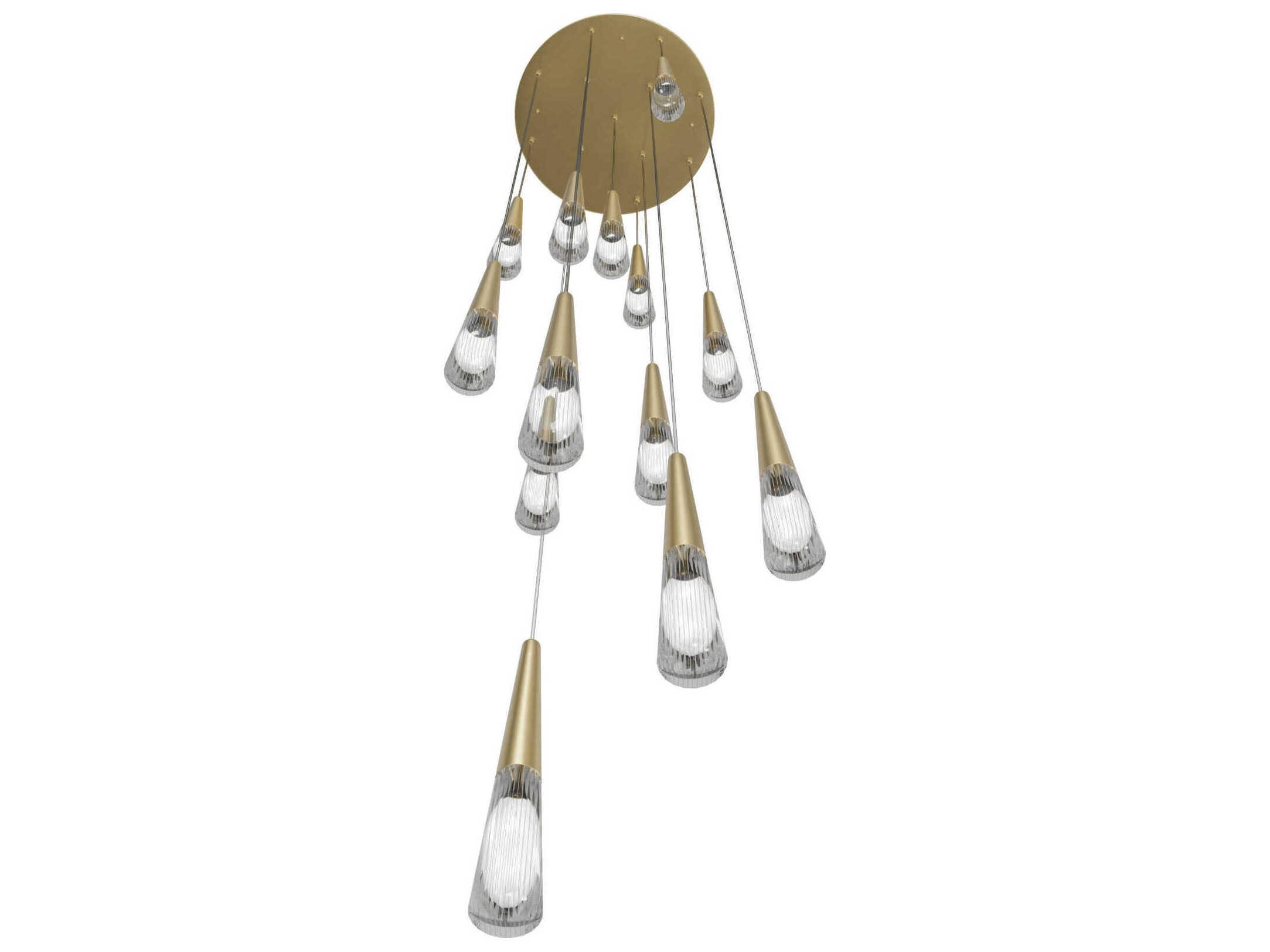 Avenue Lighting Encino 13-Light Brushed Brass Linear Pendant