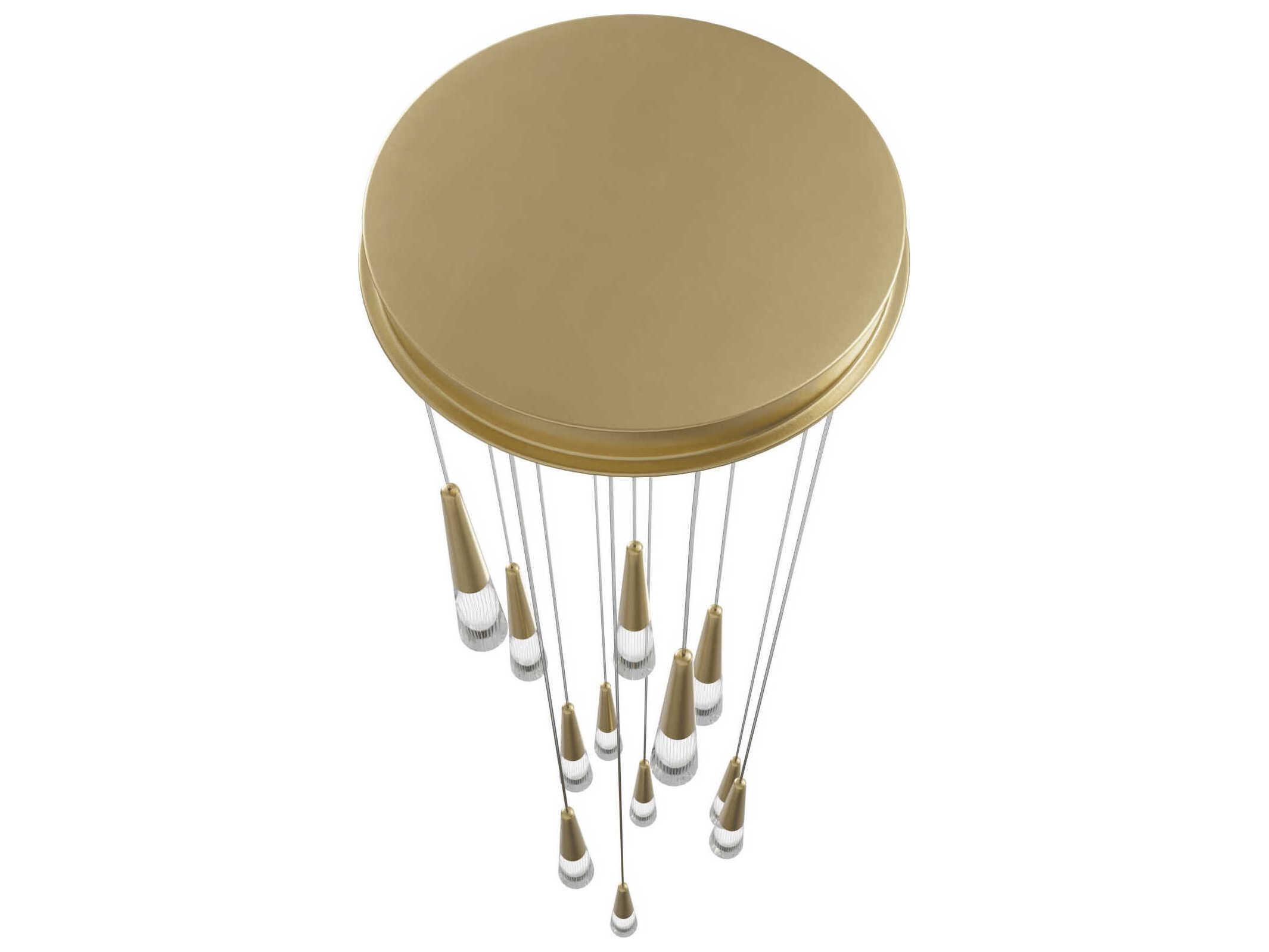 Avenue Lighting Encino 13-Light Brushed Brass Linear Pendant