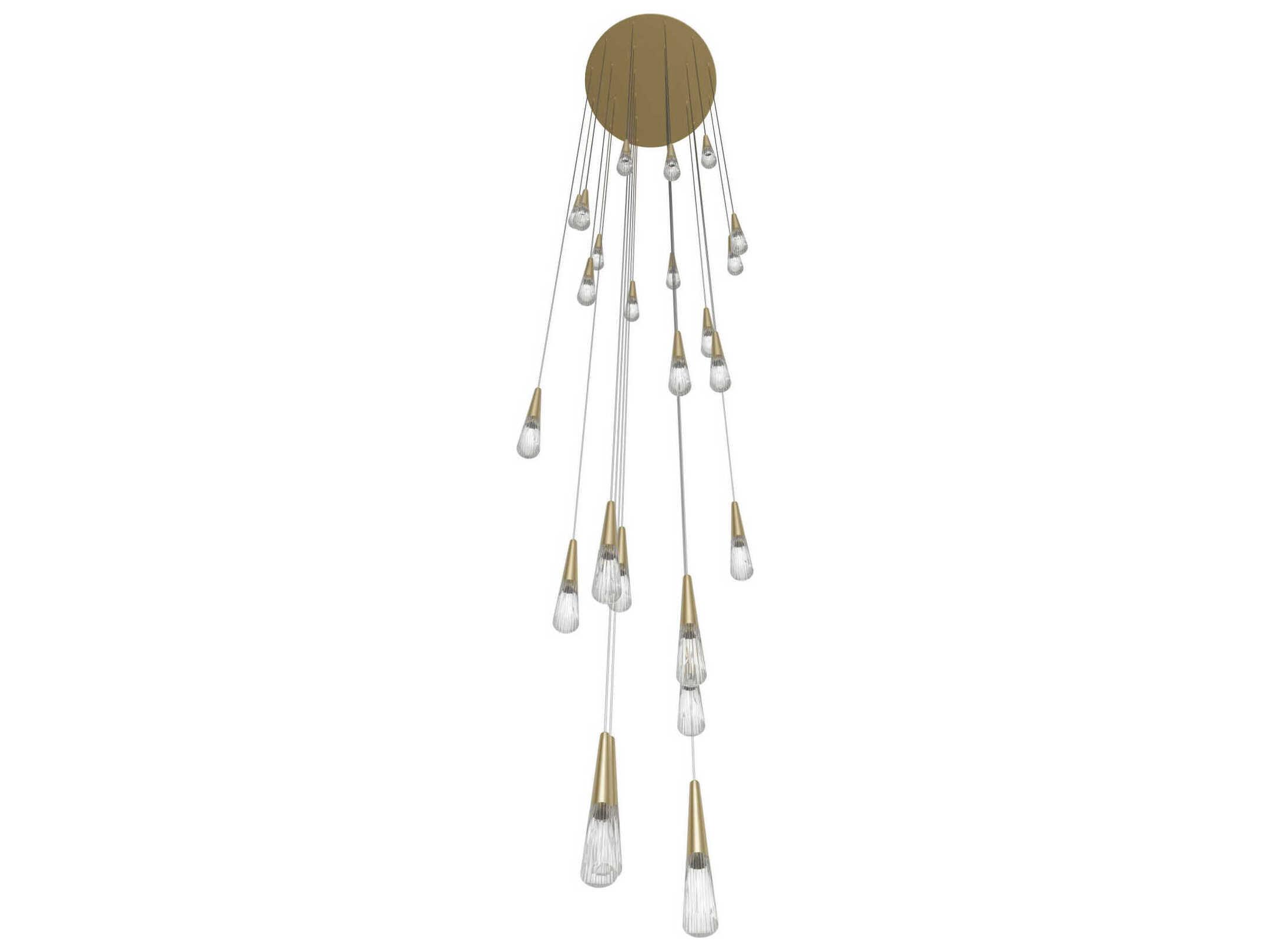 Avenue Lighting Encino 25-Light Brushed Brass Linear Pendant