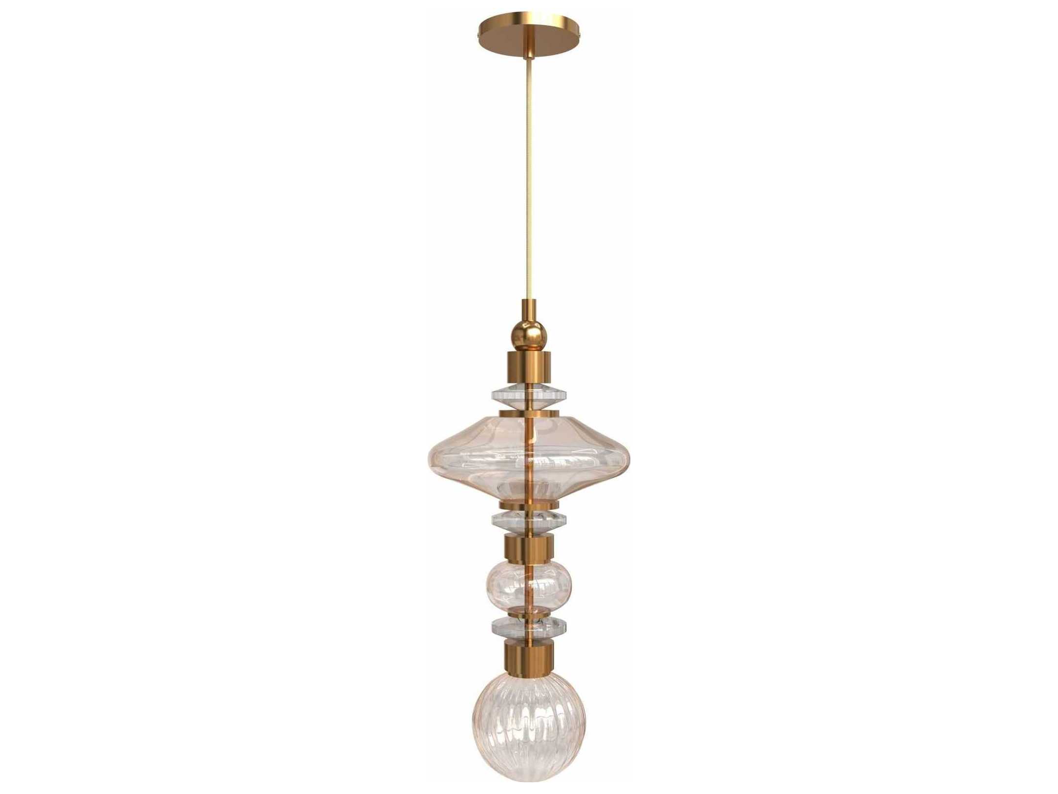 Avenue Lighting Avra Aged Brass Geometric Mini Pendant