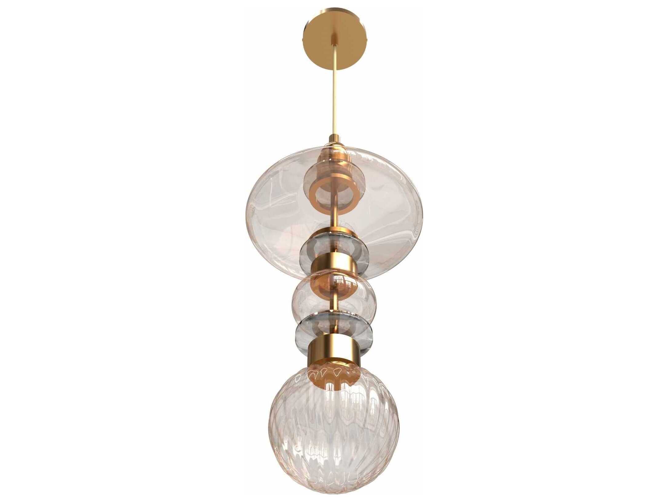 Avenue Lighting Avra Aged Brass Geometric Mini Pendant