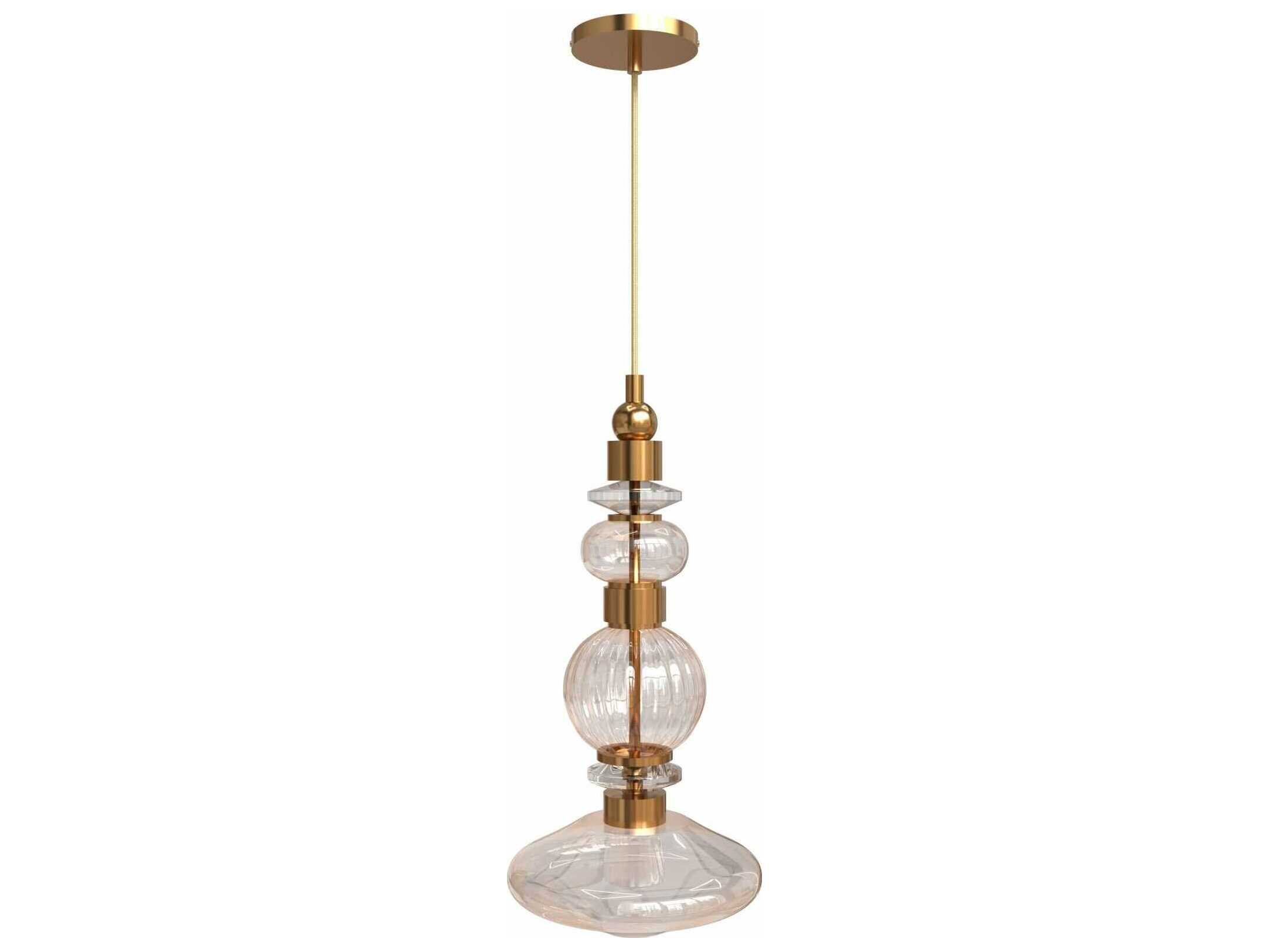 Avenue Lighting Avra Aged Brass Geometric Mini Pendant