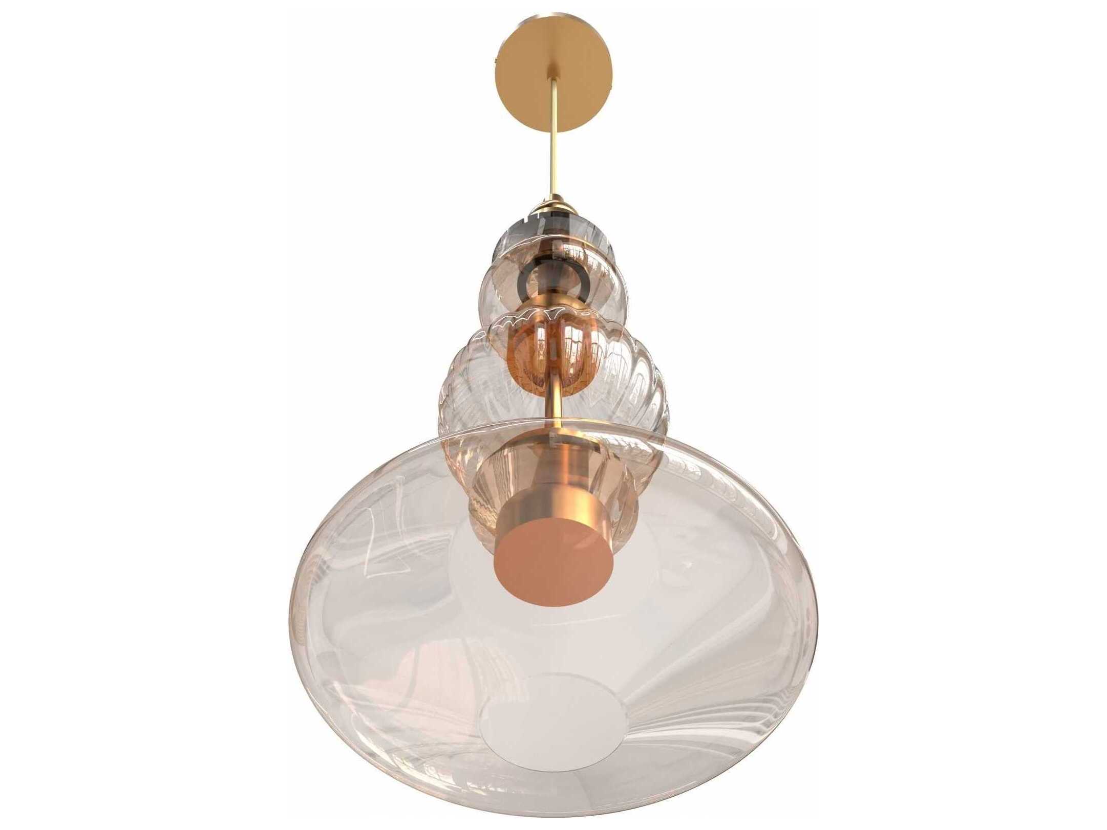 Avenue Lighting Avra Aged Brass Geometric Mini Pendant