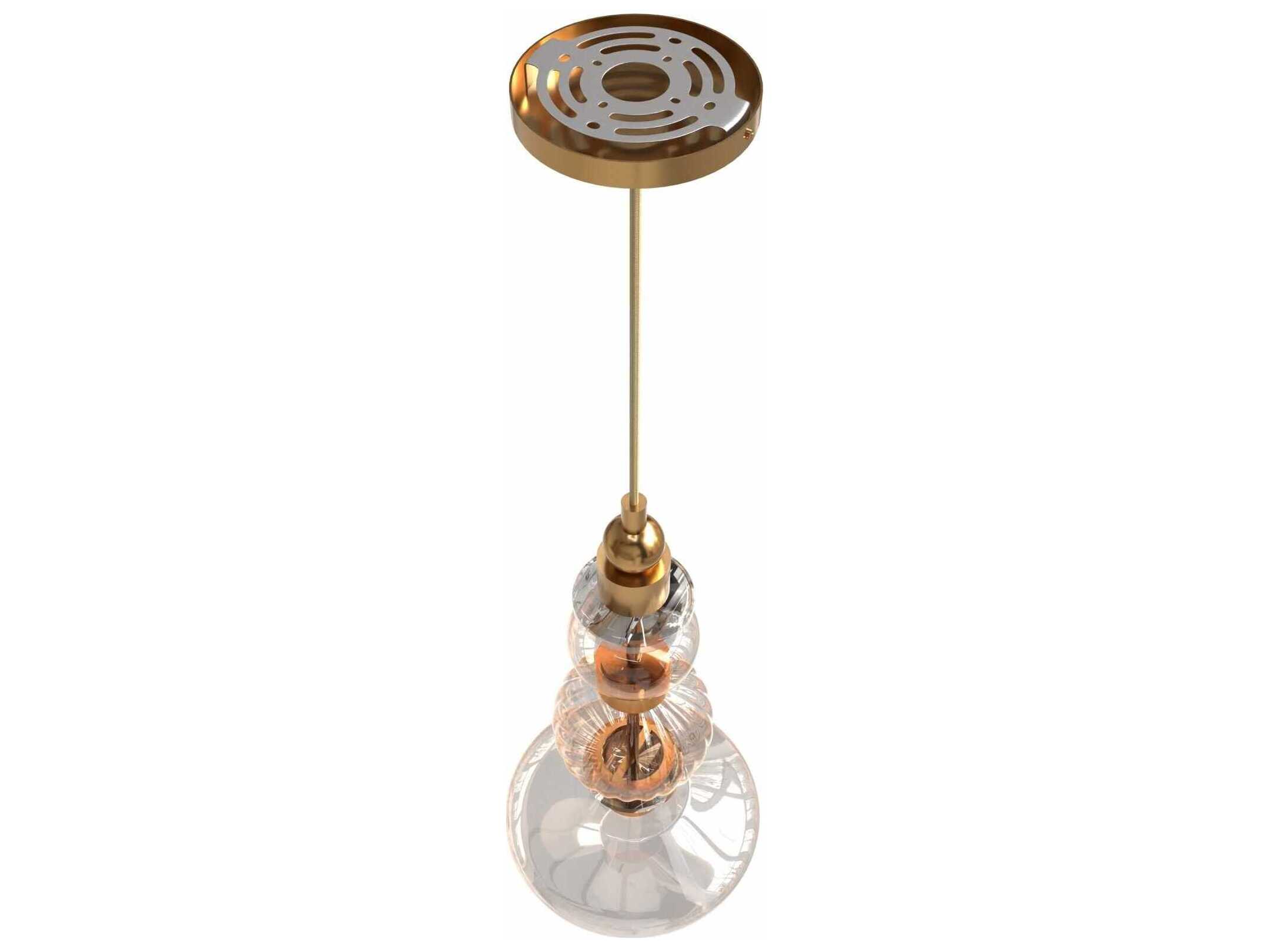 Avenue Lighting Avra Aged Brass Geometric Mini Pendant
