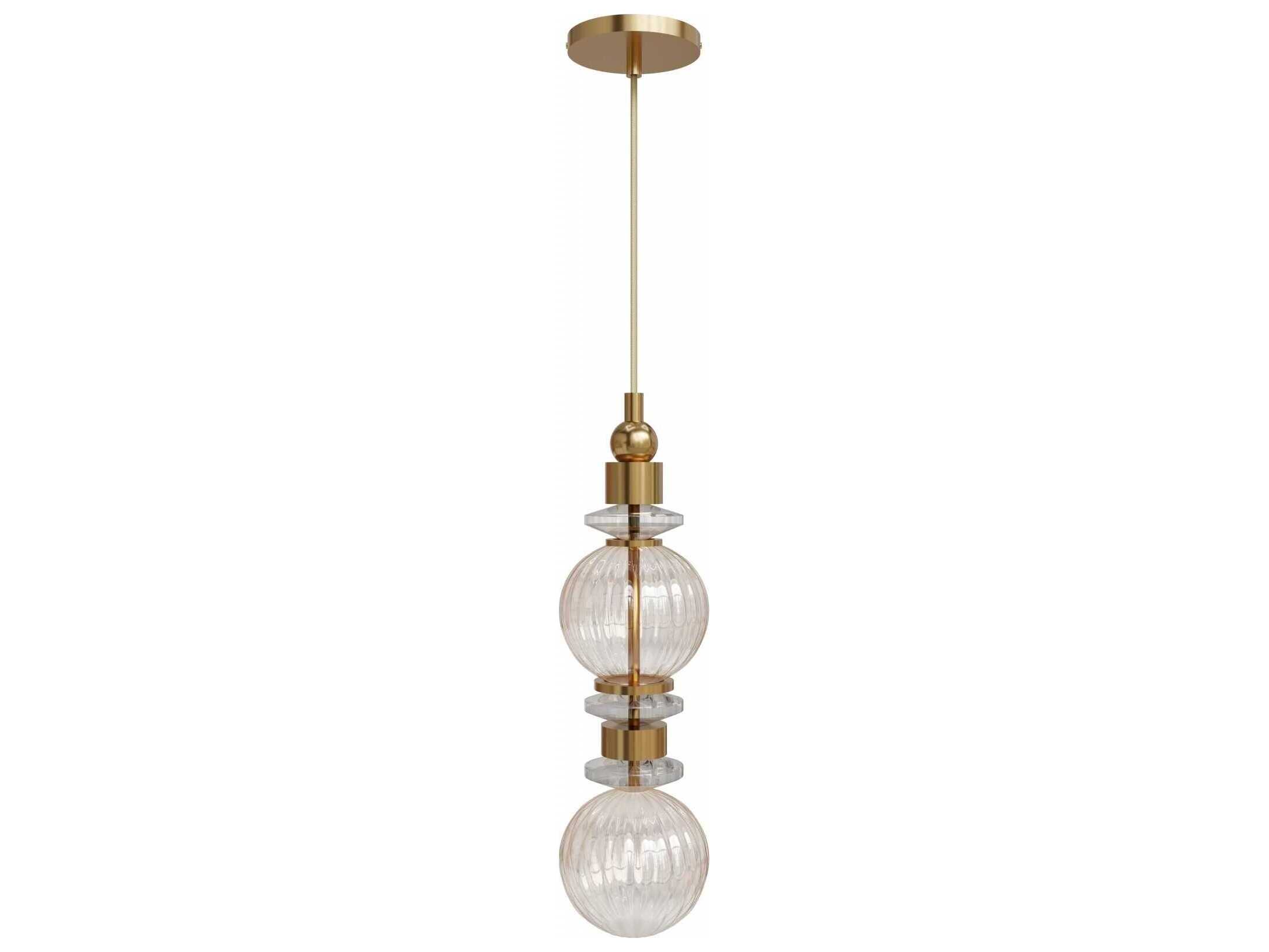 Avenue Lighting Avra Aged Brass Geometric Mini Pendant
