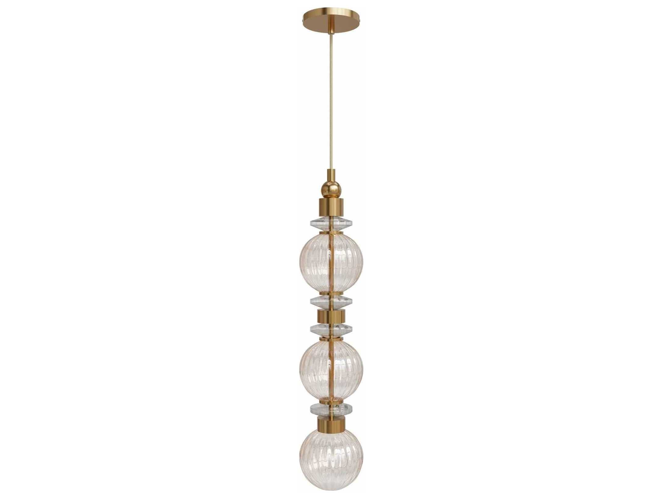 Avenue Lighting Avra Aged Brass Geometric Mini Pendant
