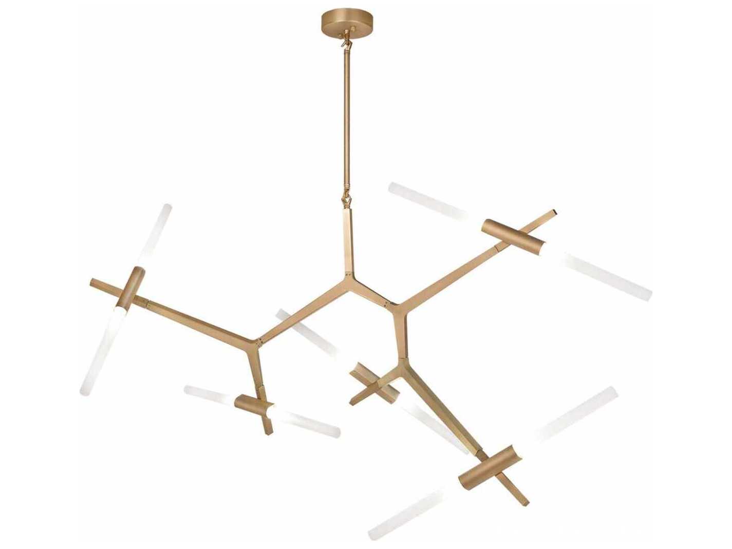 Avenue Lighting San Vicente Blvd 10-Light Brushed Brass Linear Pendant