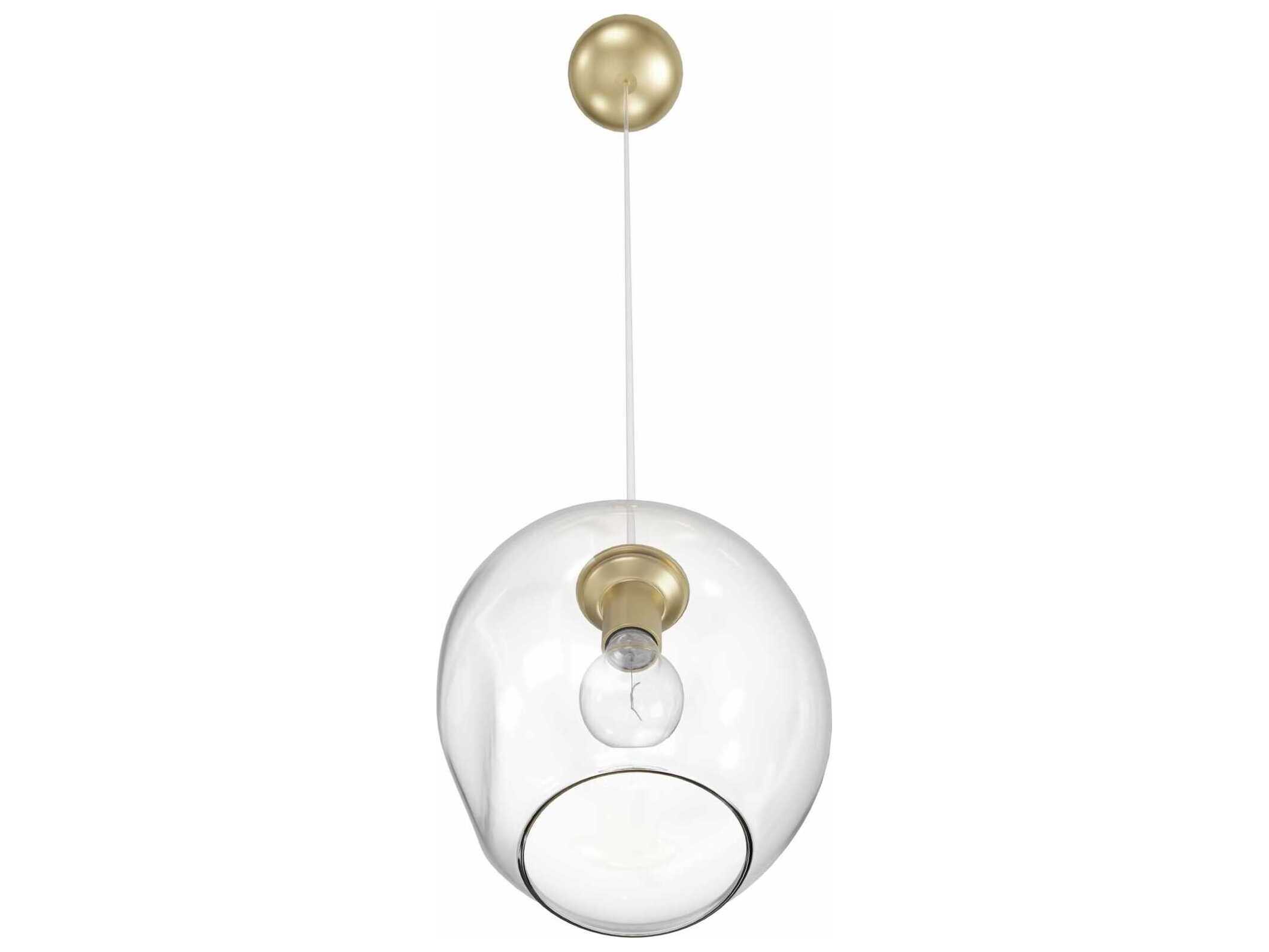 Avenue Lighting Fairfax Ave 1-Light Brushed Brass Globe Mini Pendant