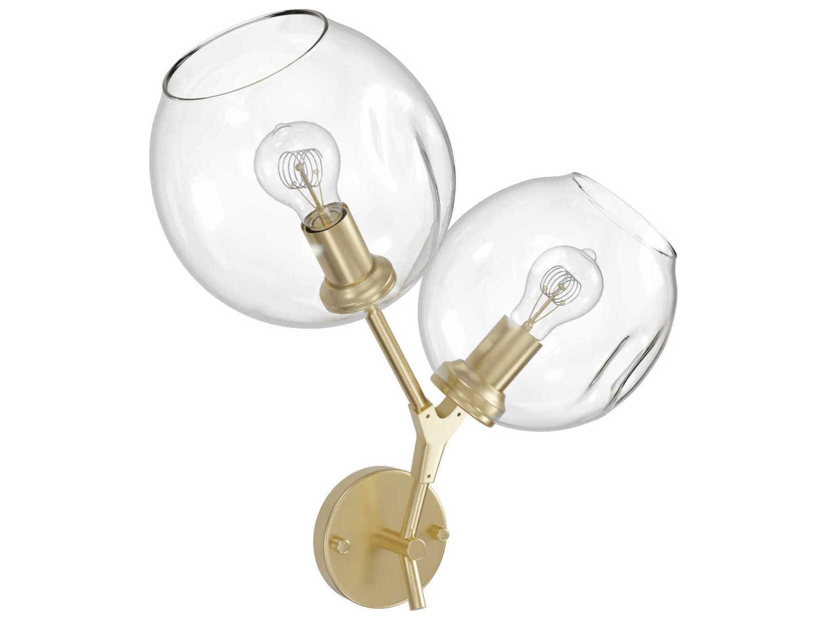 Avenue Lighting Fairfax Ave 2-Light Brushed Brass Wall Sconce