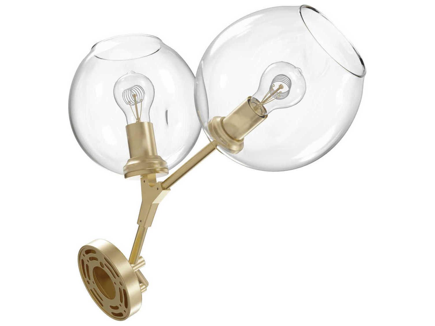 Avenue Lighting Fairfax Ave 2-Light Brushed Brass Wall Sconce