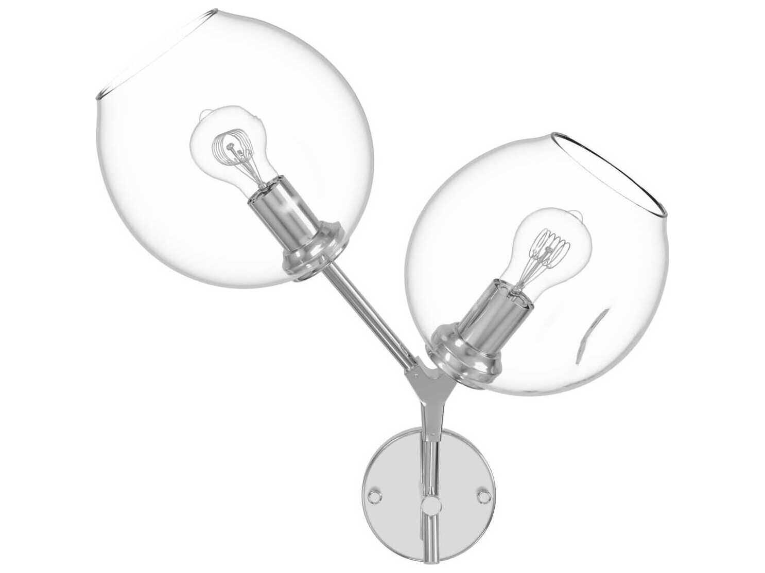 Avenue Lighting Fairfax Ave 2-Light Matte Chrome Wall Sconce