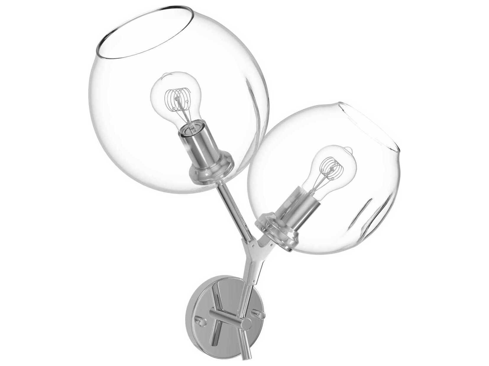 Avenue Lighting Fairfax Ave 2-Light Matte Chrome Wall Sconce