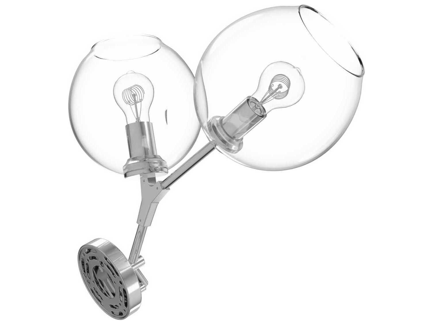 Avenue Lighting Fairfax Ave 2-Light Matte Chrome Wall Sconce