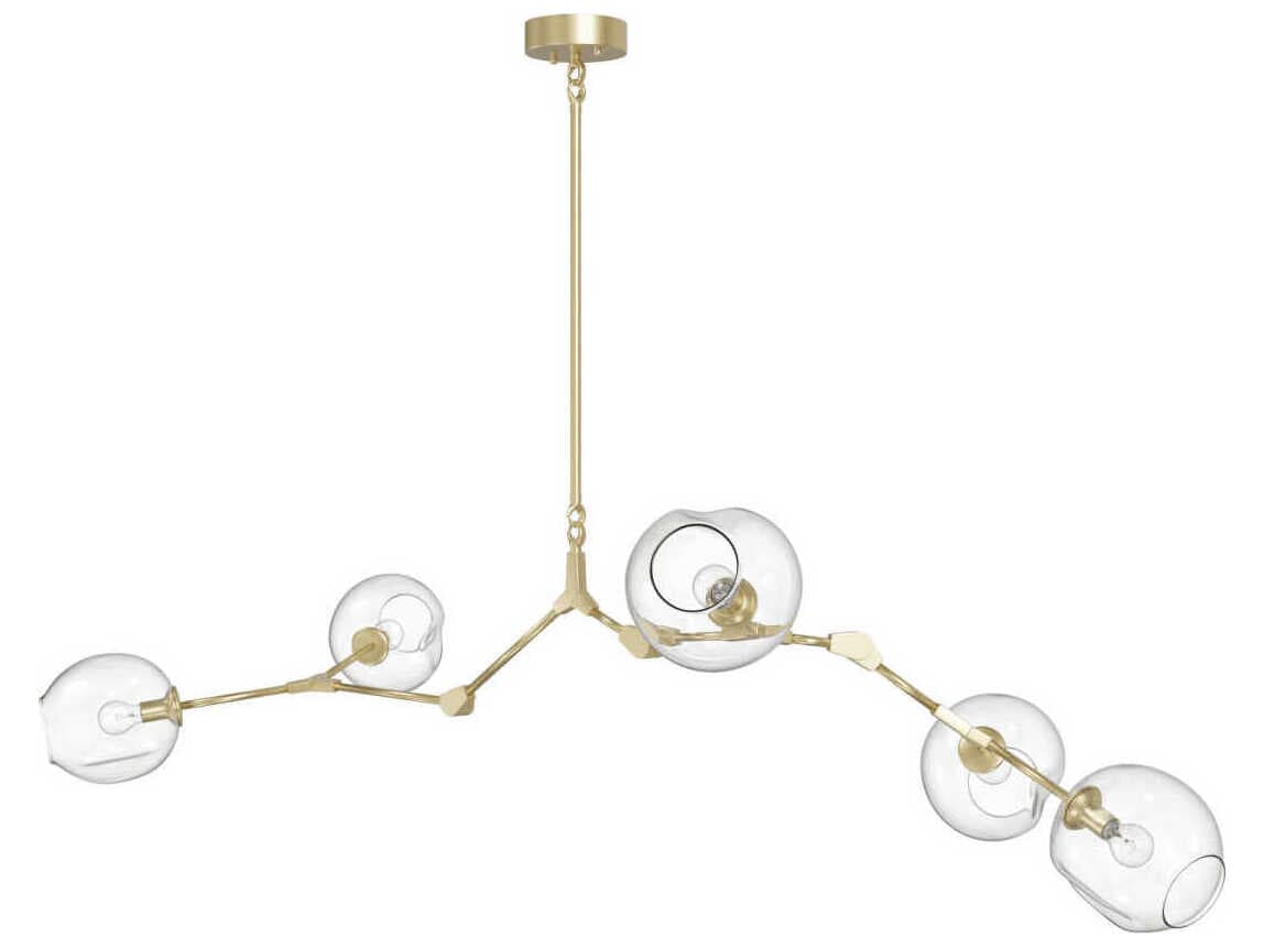 Avenue Lighting Fairfax Ave 5-Light Brushed Brass Globe Island Pendant