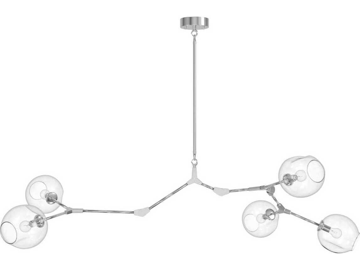 Avenue Lighting Fairfax Ave 5-Light Matte Chrome Globe Island Pendant