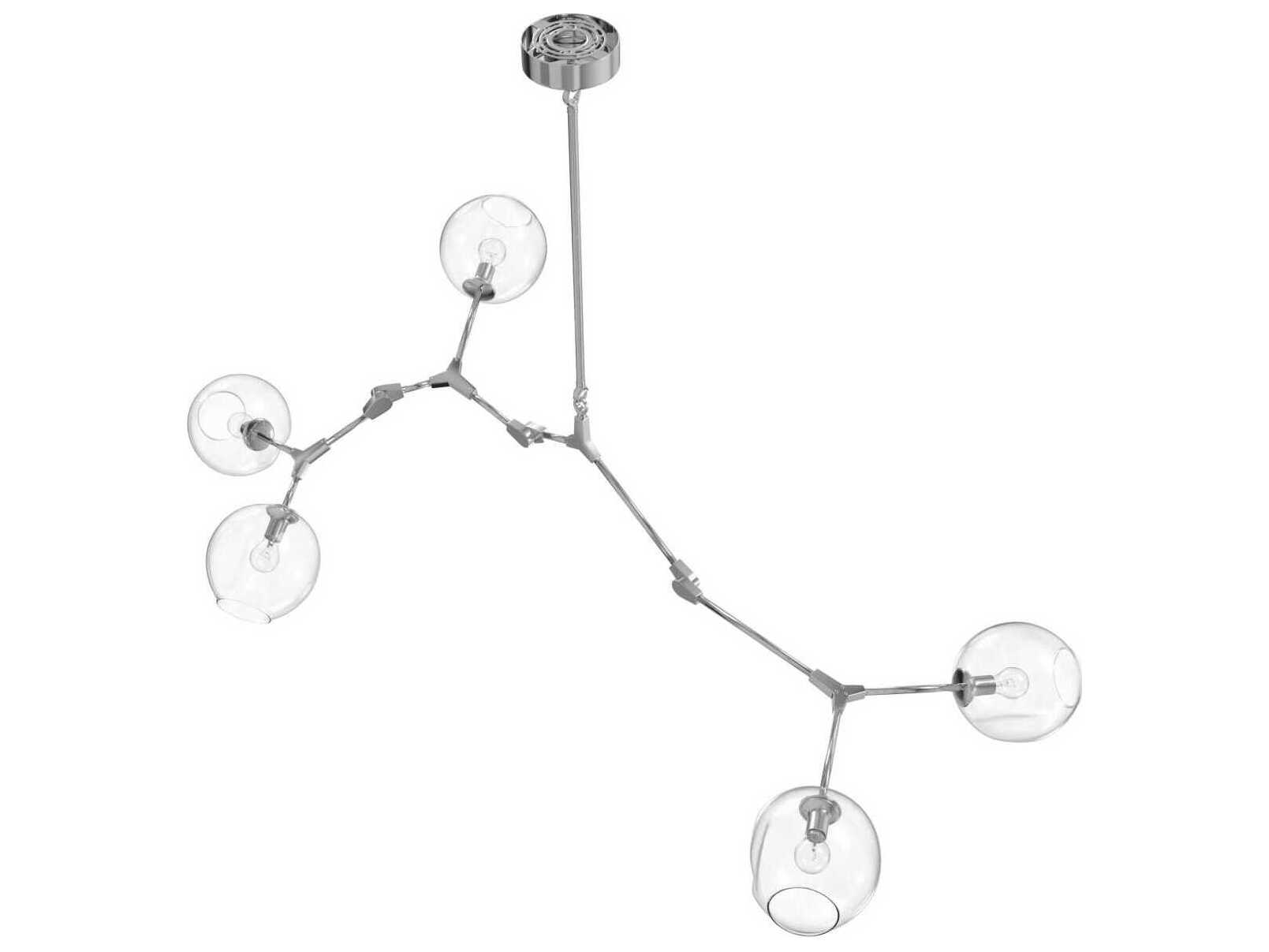 Avenue Lighting Fairfax Ave 5-Light Matte Chrome Globe Island Pendant
