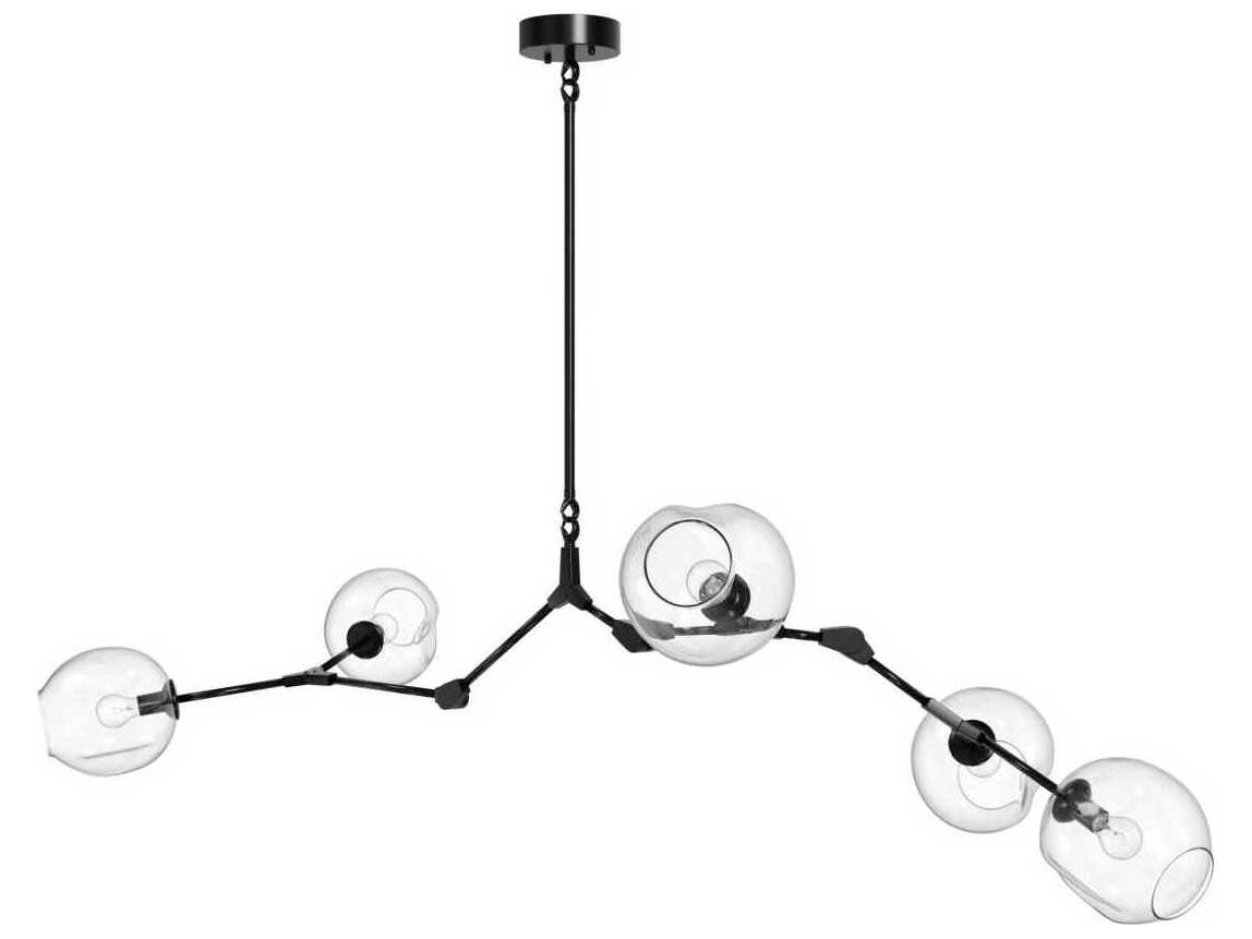 Avenue Lighting Fairfax Ave 5-Light Dark Bronze Black Globe Island Pendant