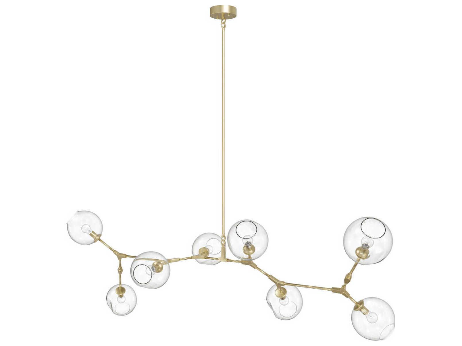 Avenue Lighting Fairfax Ave 8-Light Brushed Brass Globe Island Pendant