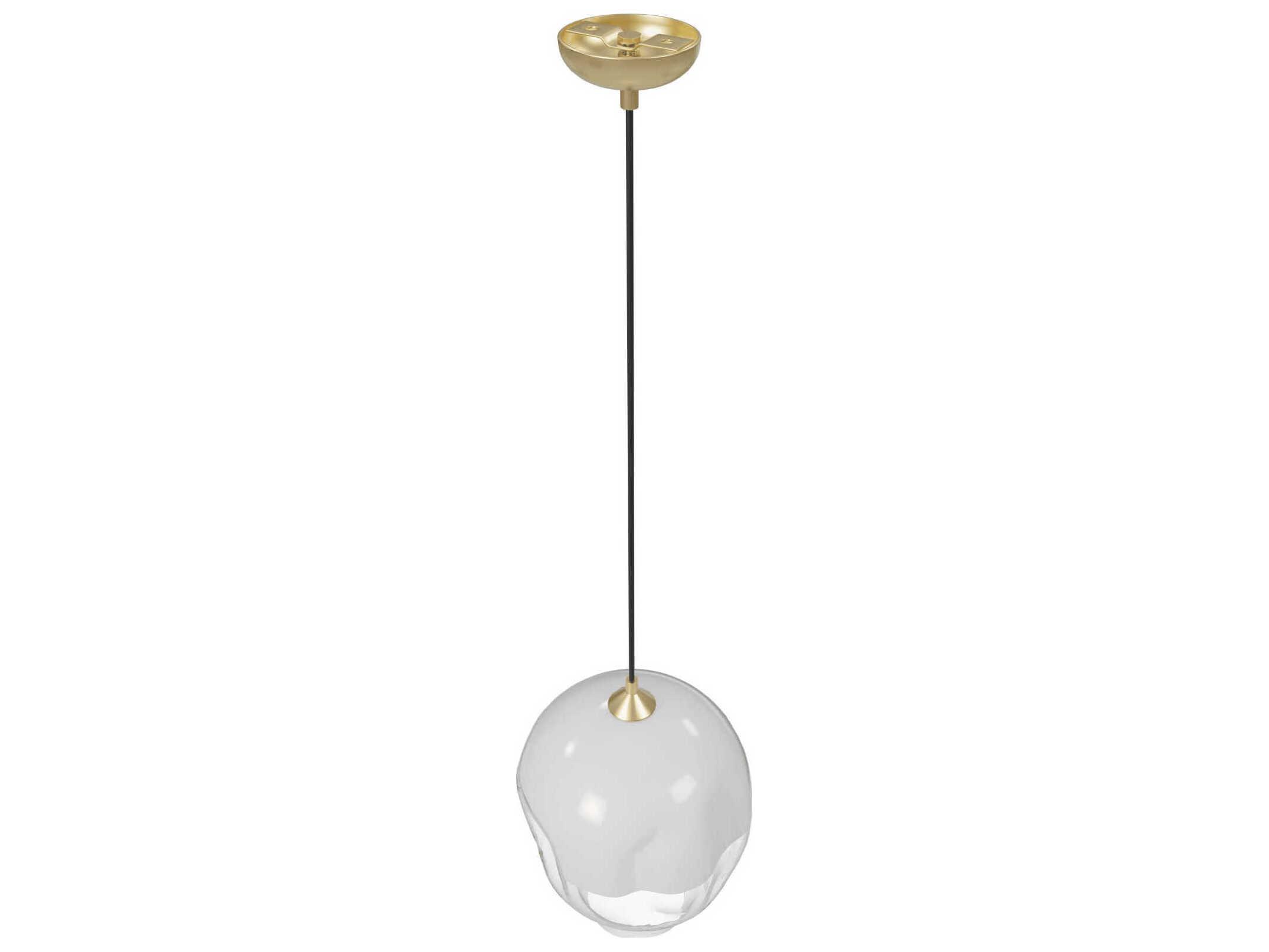Avenue Lighting Sonoma Ave 1-Light Brushed Brass White Mini Pendant