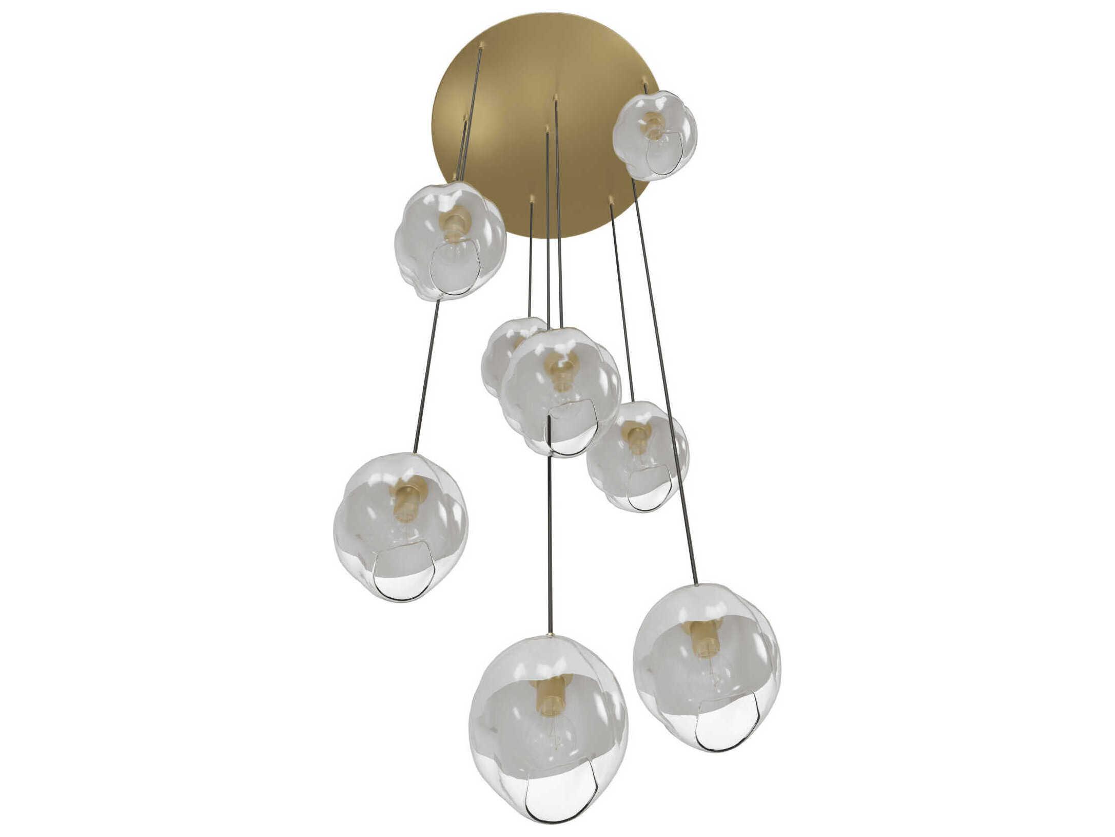 Avenue Lighting Sonoma Ave 9-Light Brushed Brass Globe Pendant
