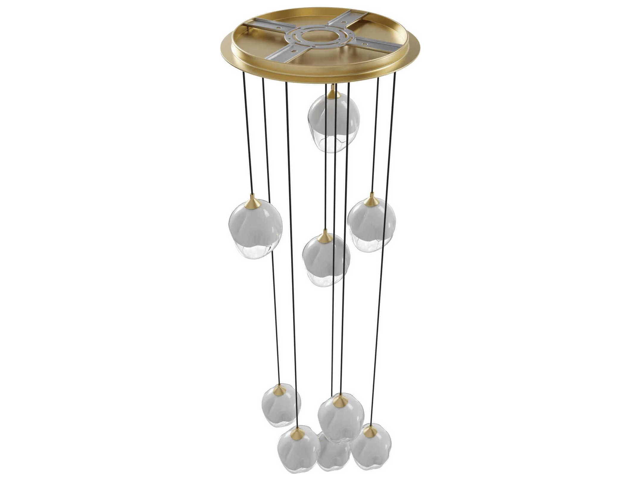 Avenue Lighting Sonoma Ave 9-Light Brushed Brass Globe Pendant